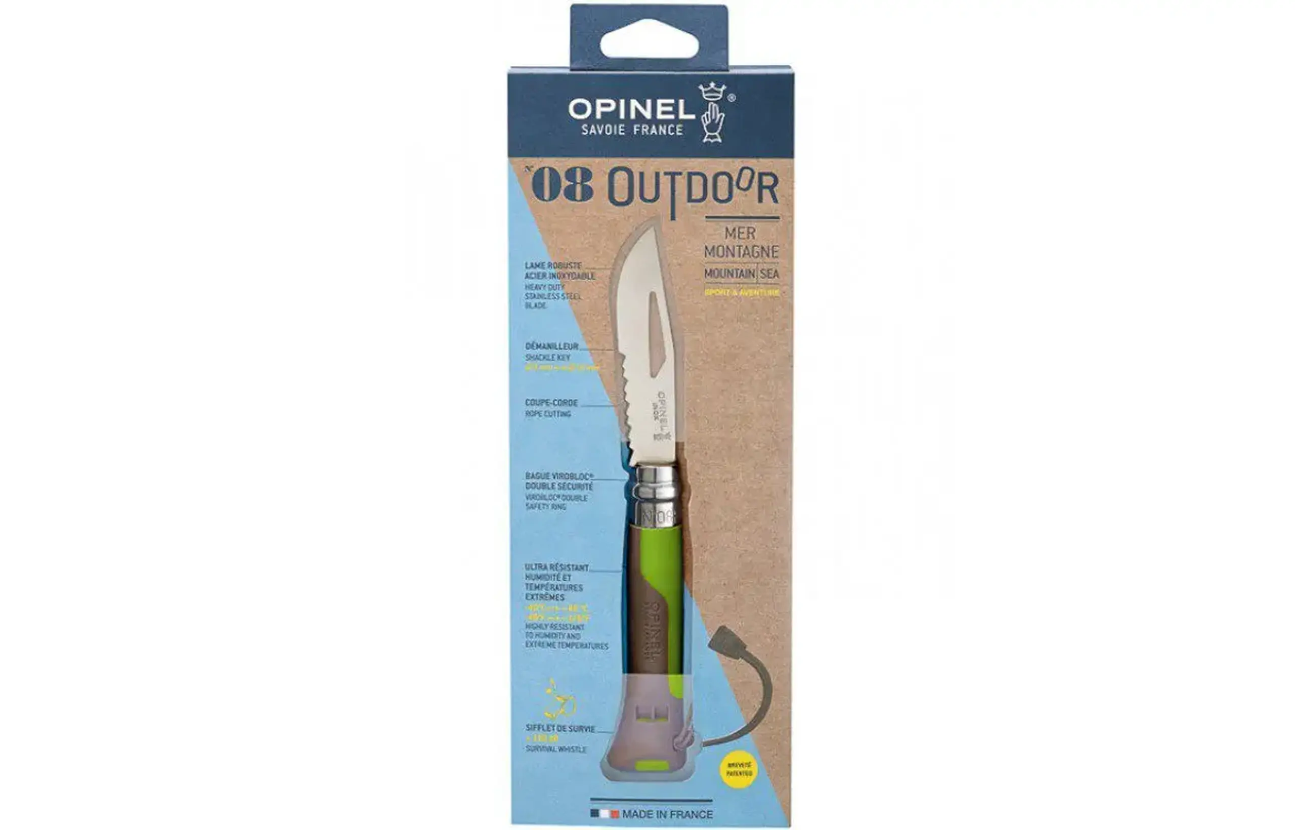 Нож Opinel №08 OUTDOOR TERRE/VERT 8.5cm