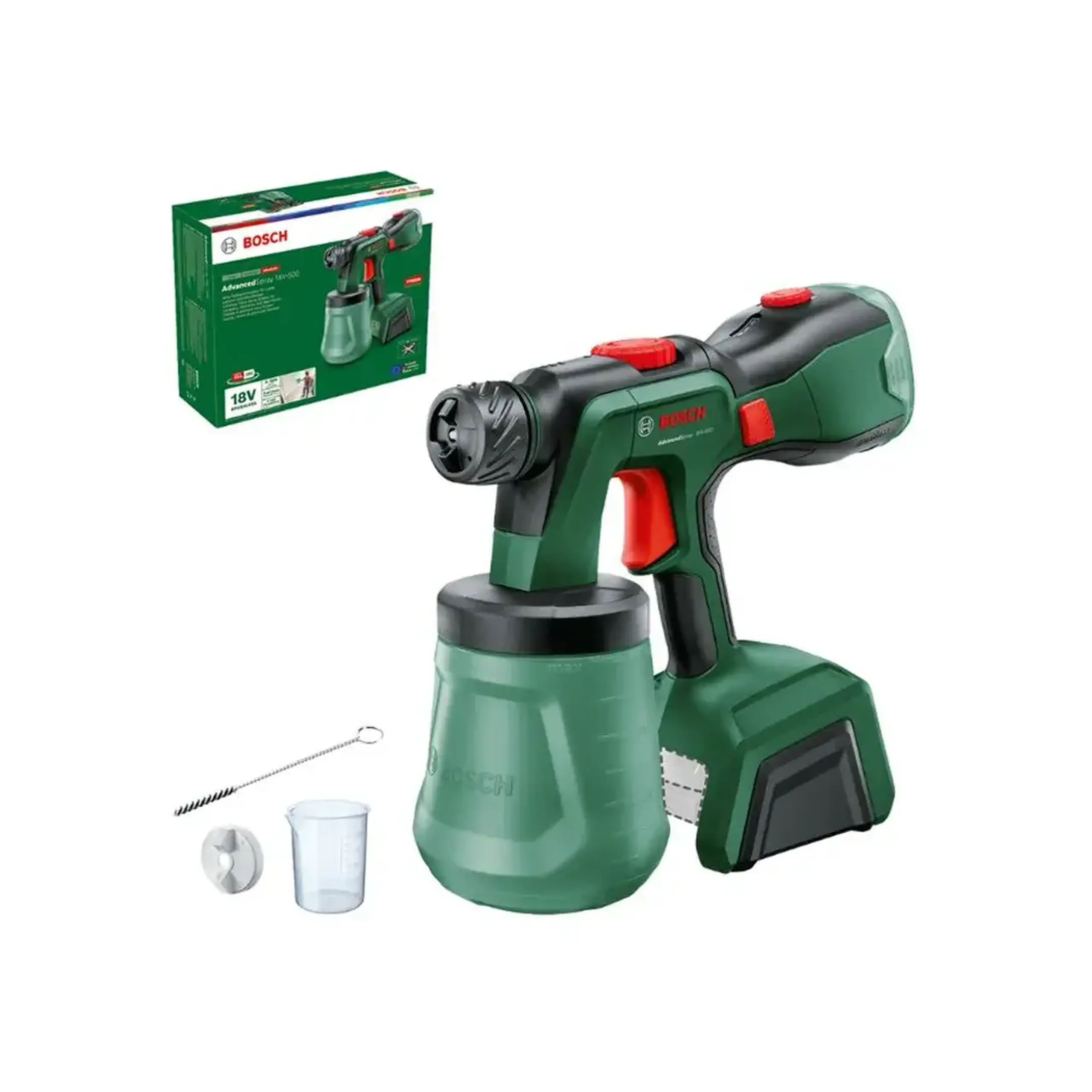 Pistol electric de vopsit pe acumulator AdvancedSpray 1.2 l 18 V Bosch