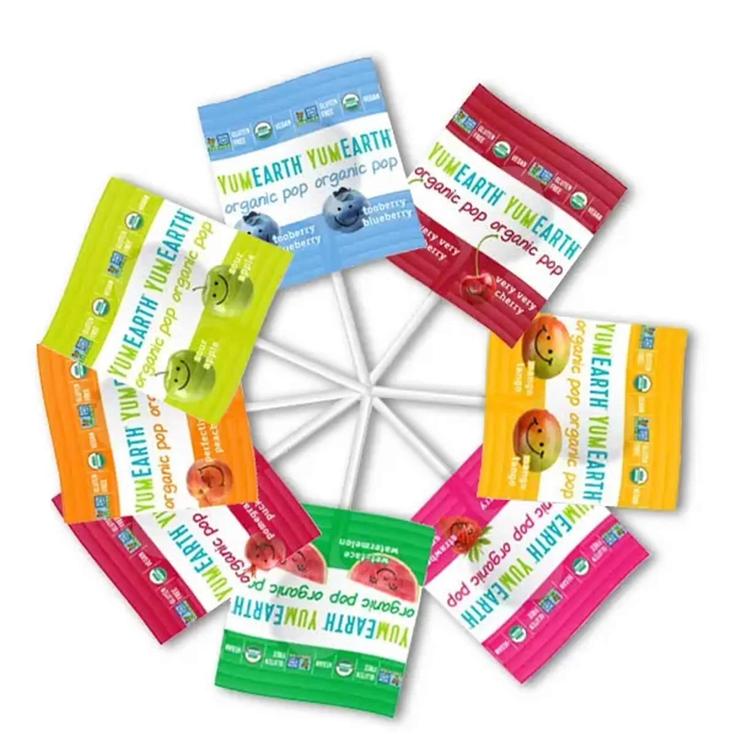 YumEarth, Organic Assorted Flavor Lollipops, 1 Pops