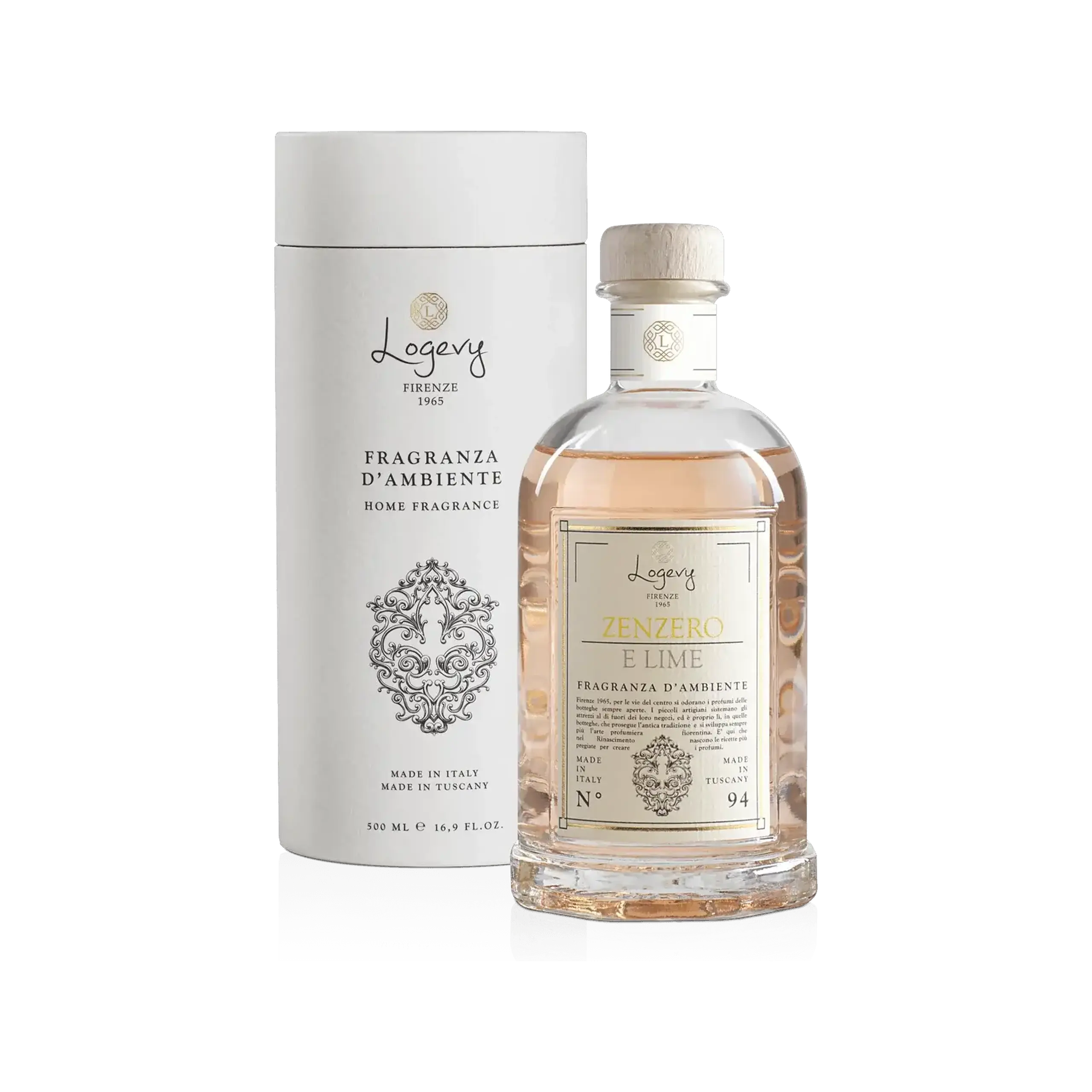 Difuzor Parfum de Cameră Zenzero e Lime 500 ml, cu bețișoare