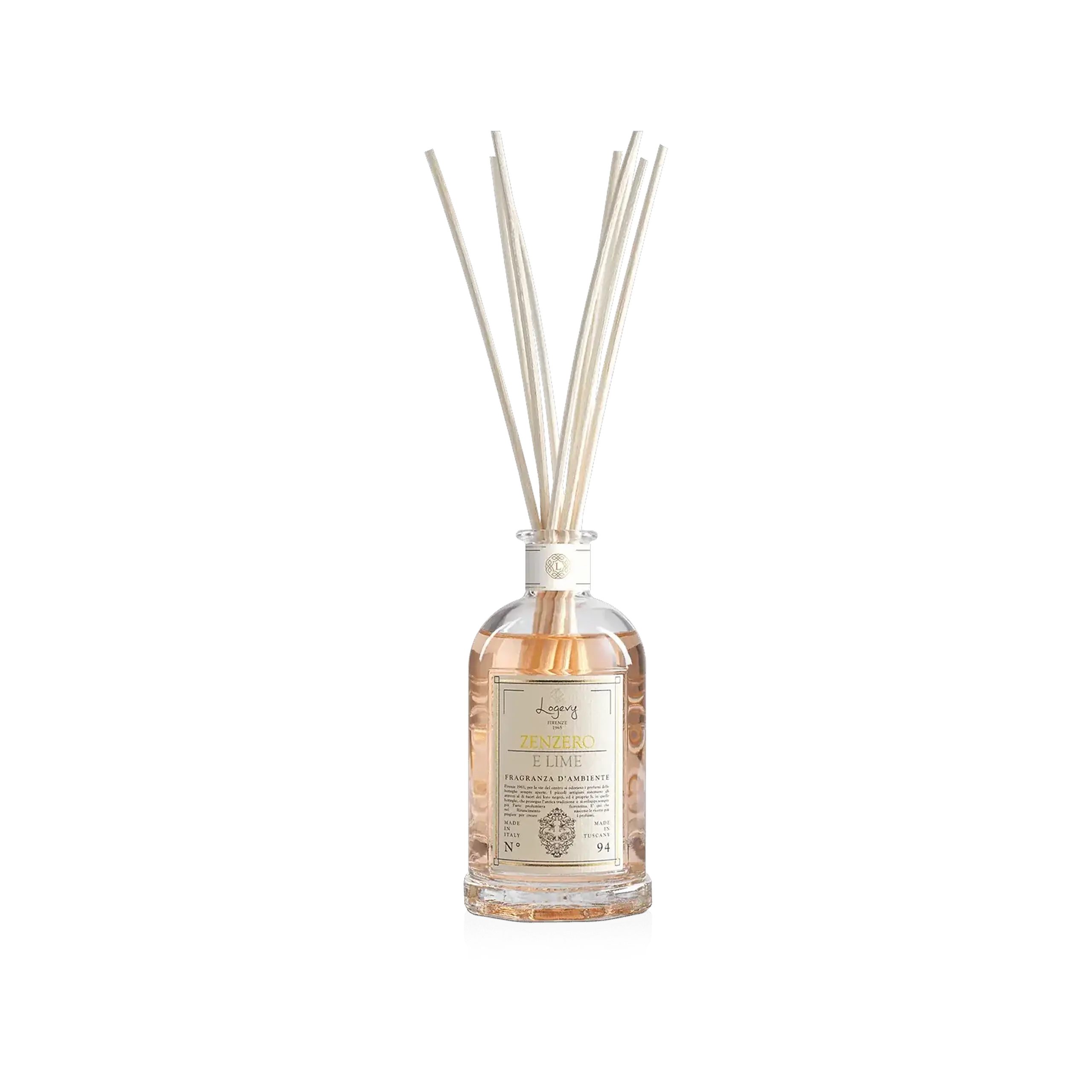 Difuzor Parfum de Cameră Zenzero e Lime 250 ml, cu bețișoare