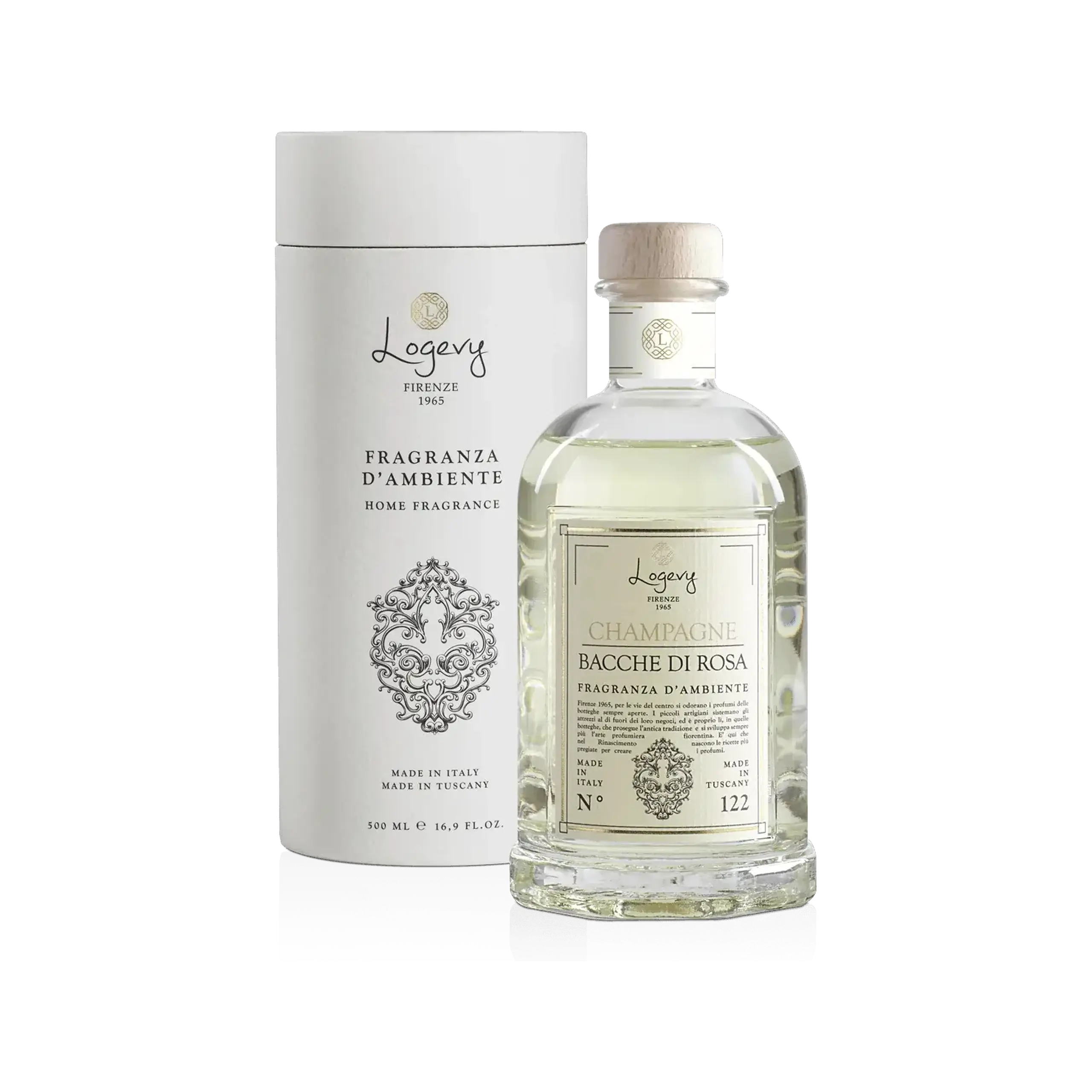 Difuzor Parfum de Cameră Champagne e Bacche di Rosa 250 ml, cu bețișoare