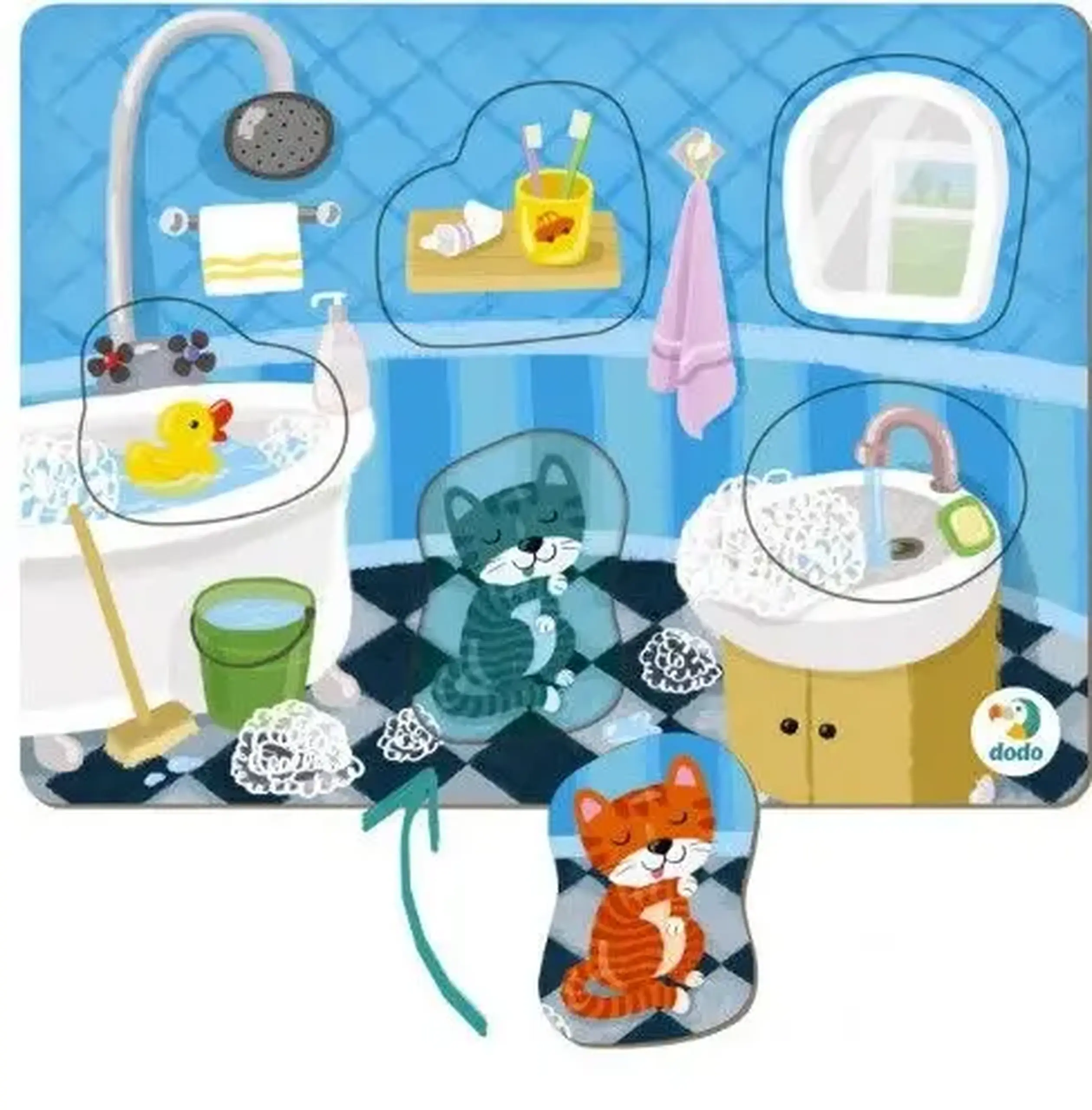 Puzzle-sorter „Camera de baie”, 5 piese — Dodo Puzzle - Implicit