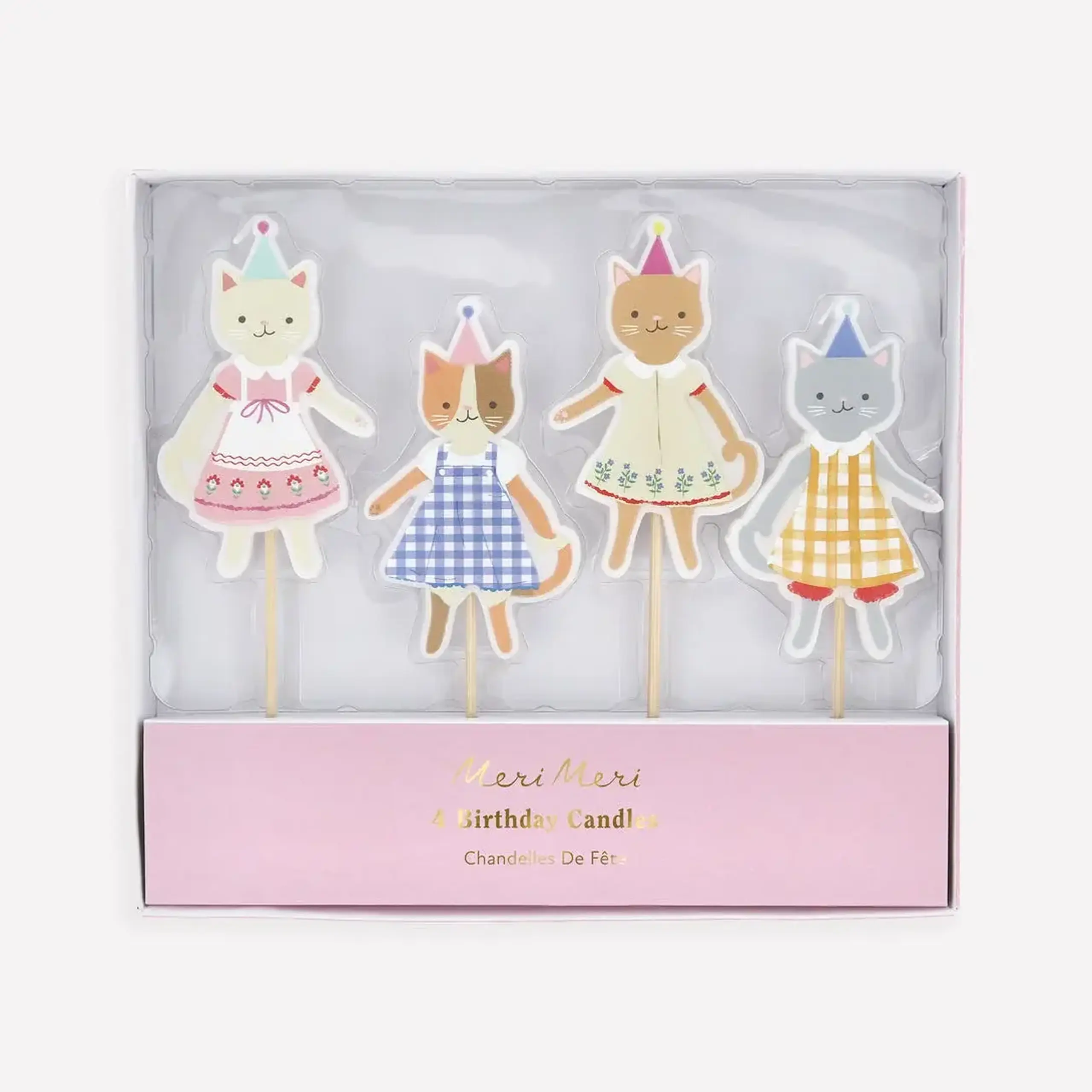Lumânări pentru tort Kitten Club, set de 4 — Meri Meri