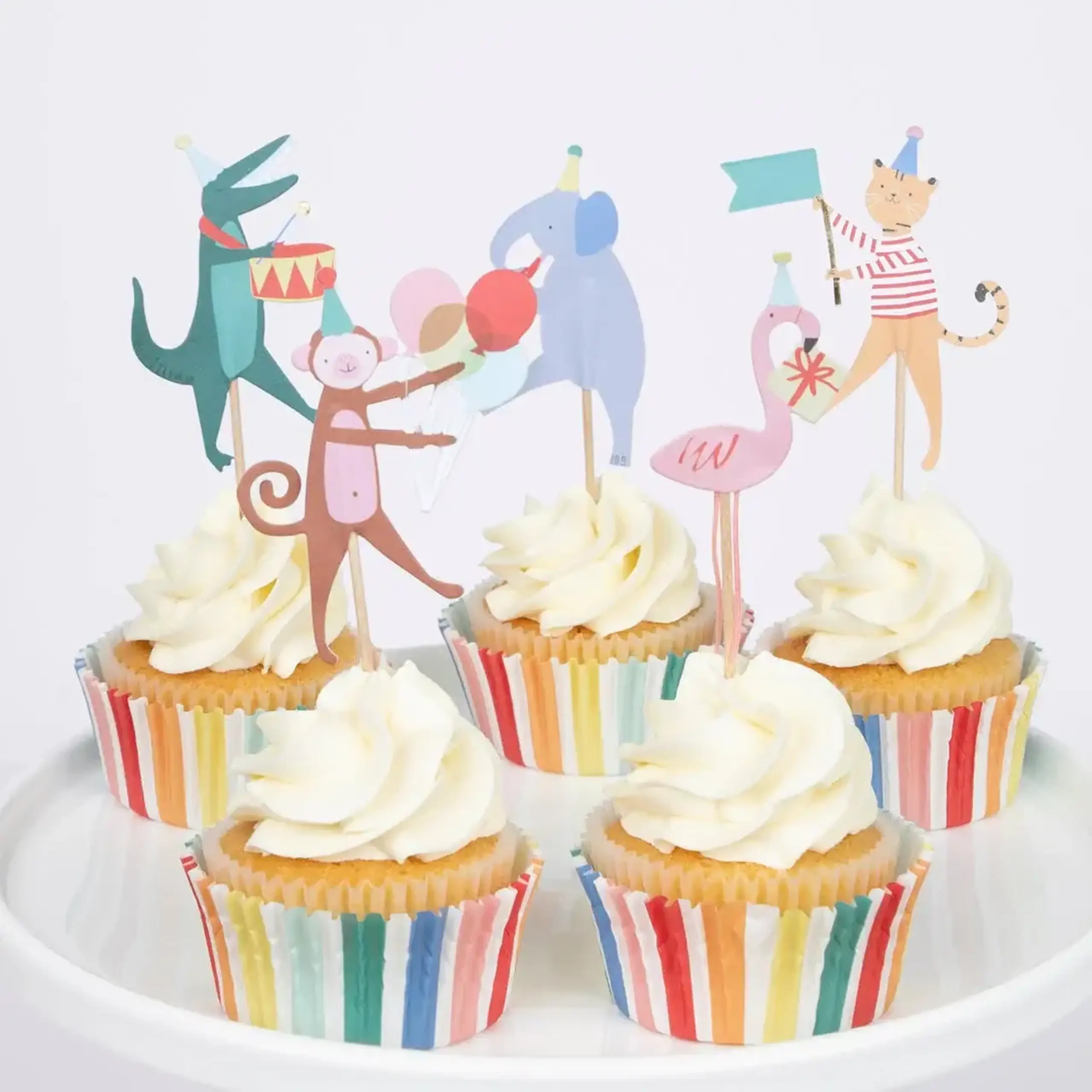 Set pentru decorarea brioșelor Animal Parade, 24 toppere — Meri Meri