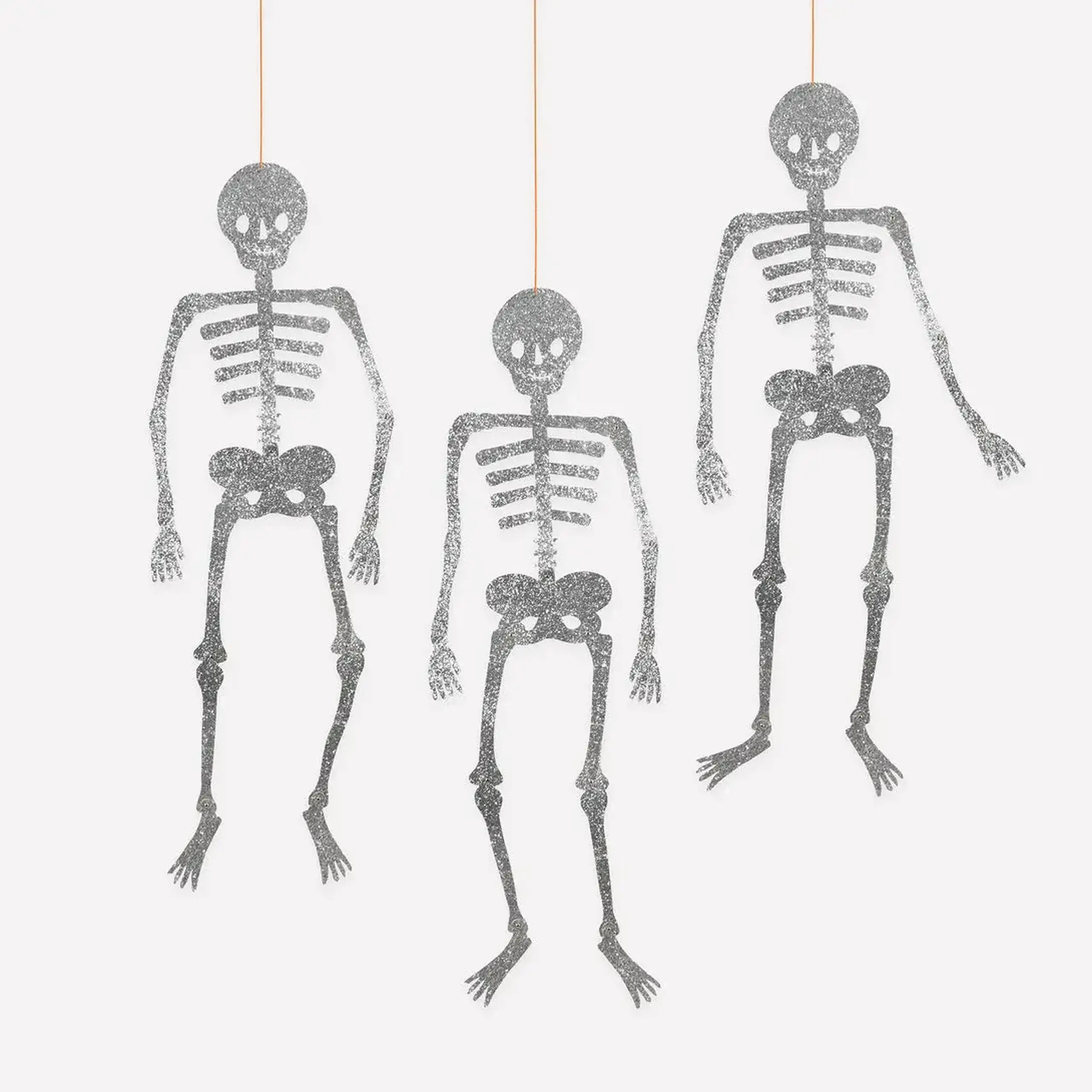 Decorațiuni Halloween Giant Glitter Jointed Skeleton, set de 3 — Meri Meri