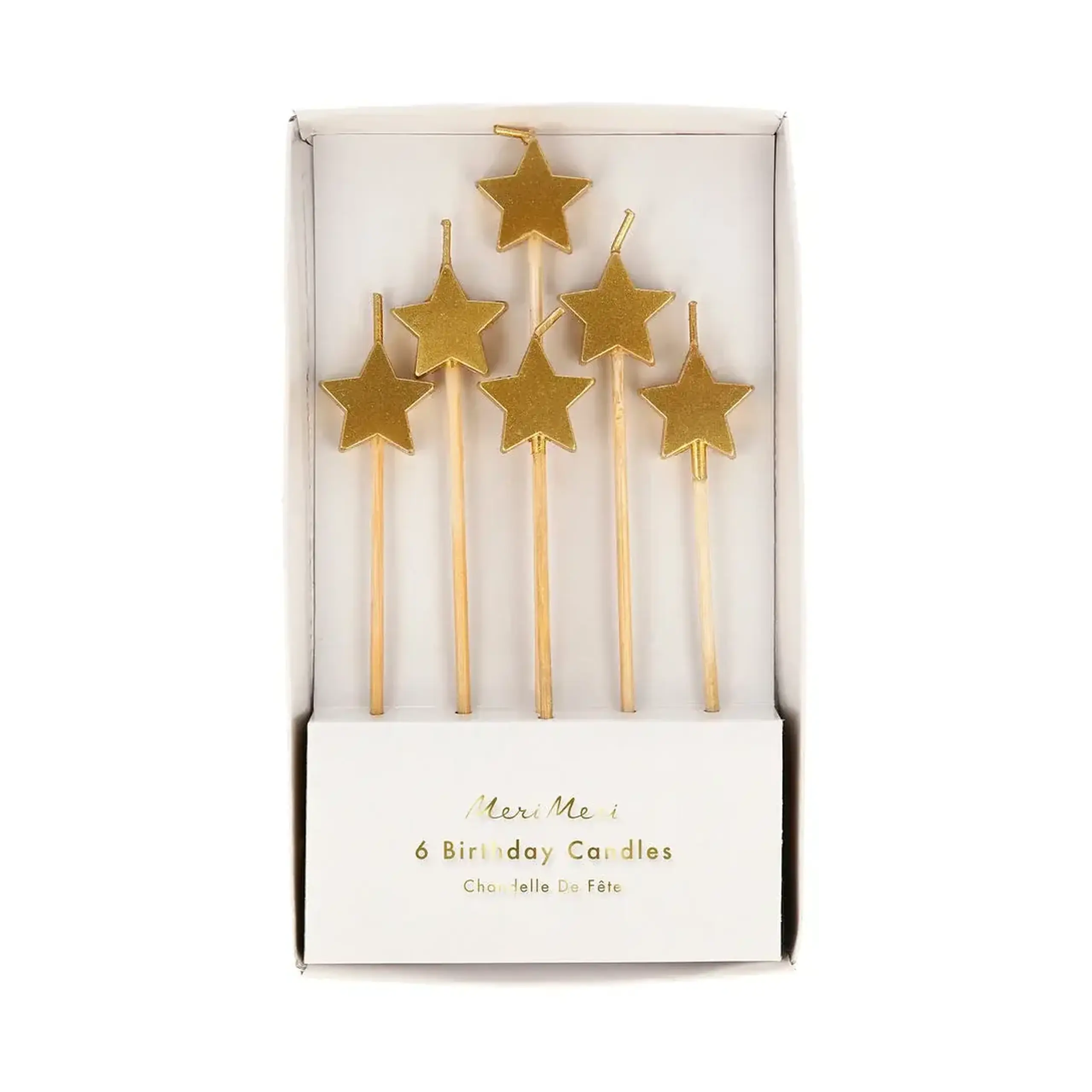 Lumânări pentru tort Gold Star, set de 6 — Meri Meri
