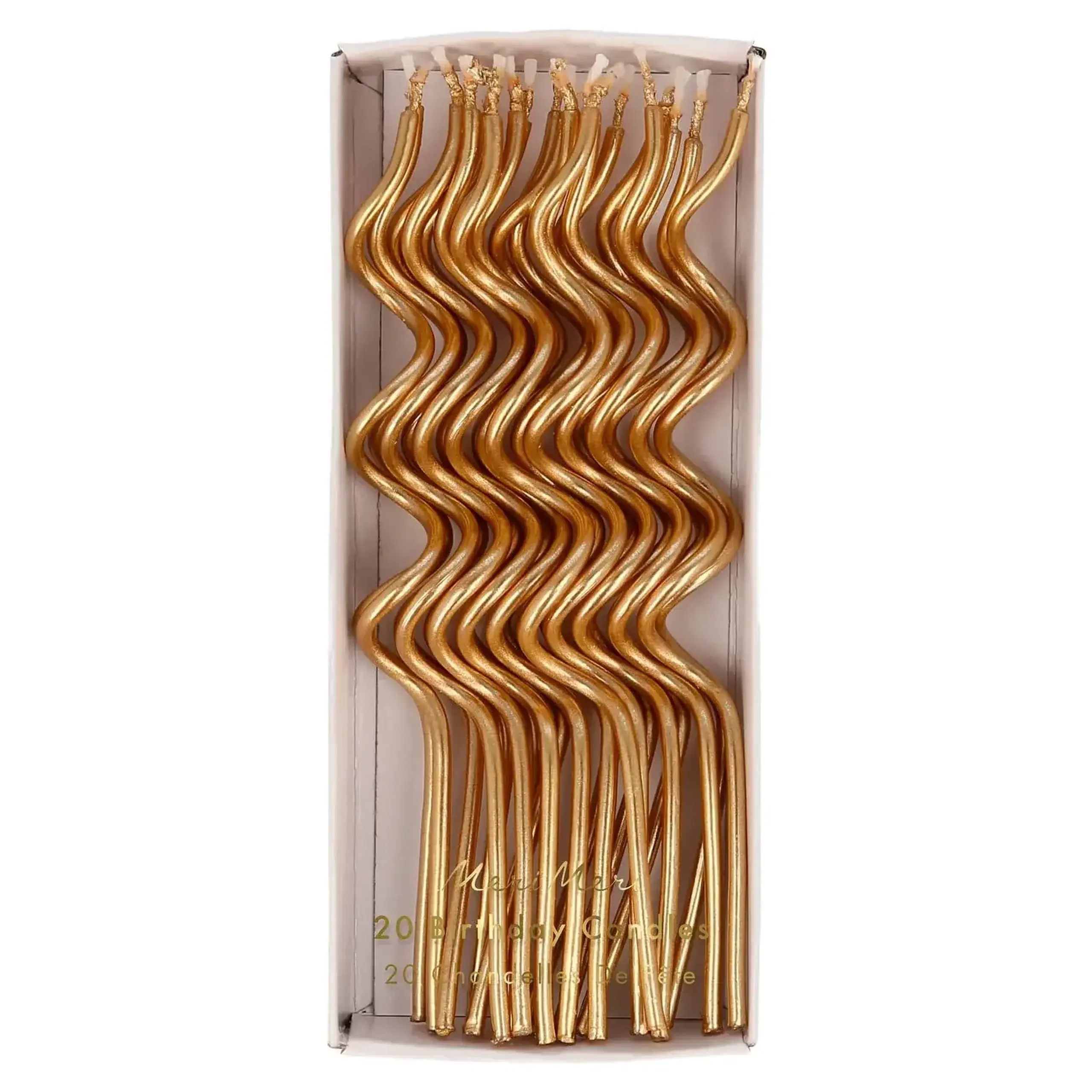 Set 20 lumanari aurii spirale pentru tort