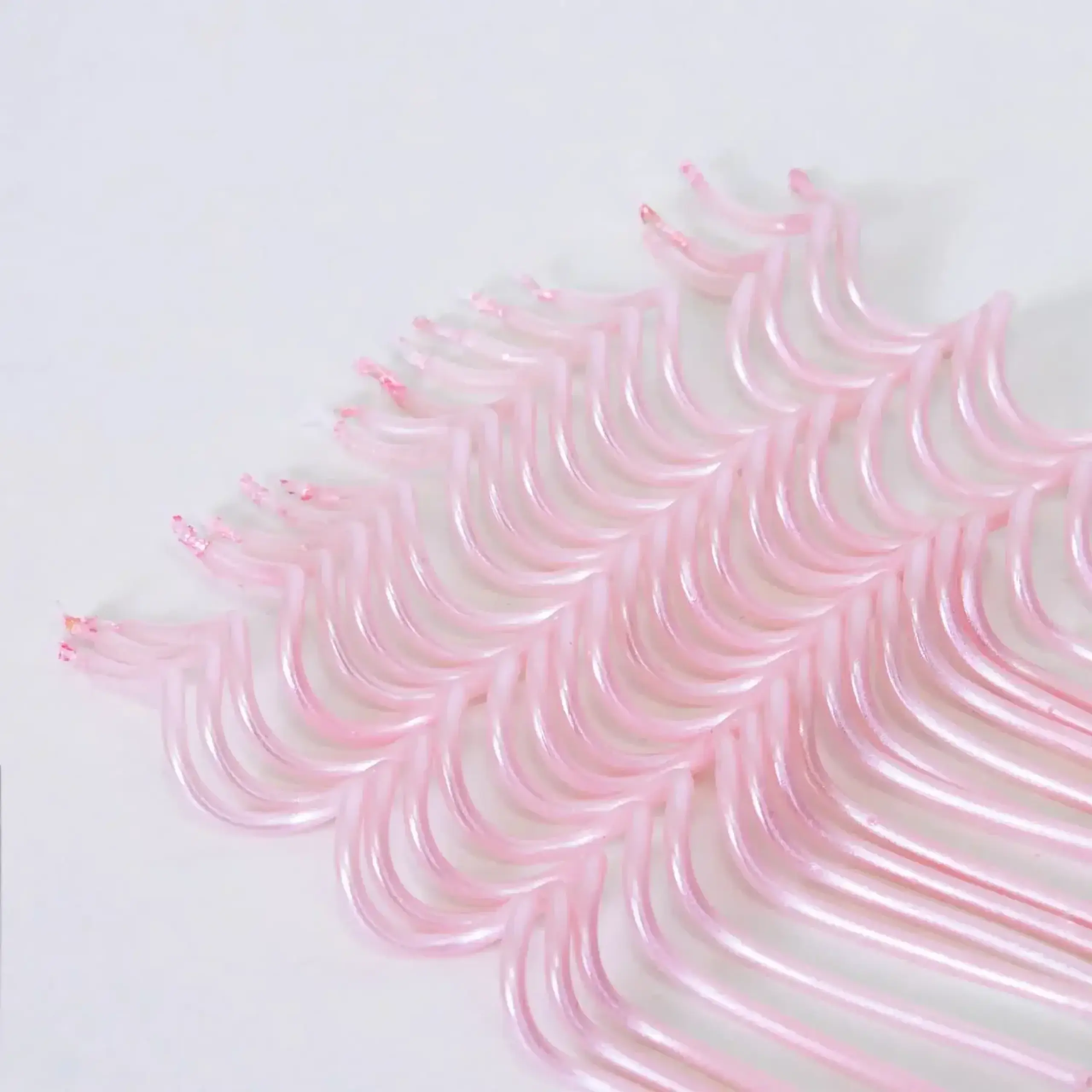 Set 20 lumanari spirale roz pentru tort