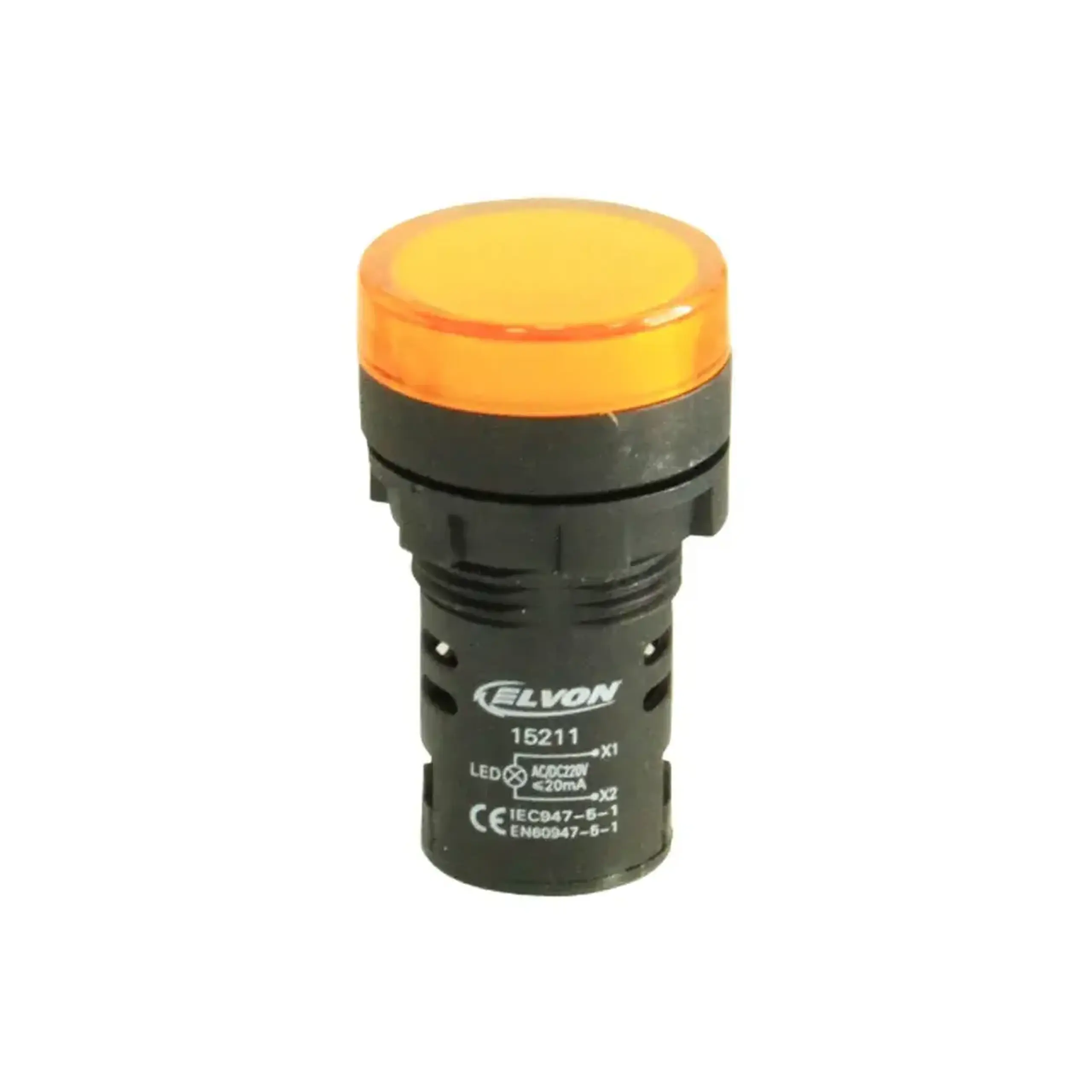 Lampă de semnalizare LED 220 V AC/DC Galben Elvon