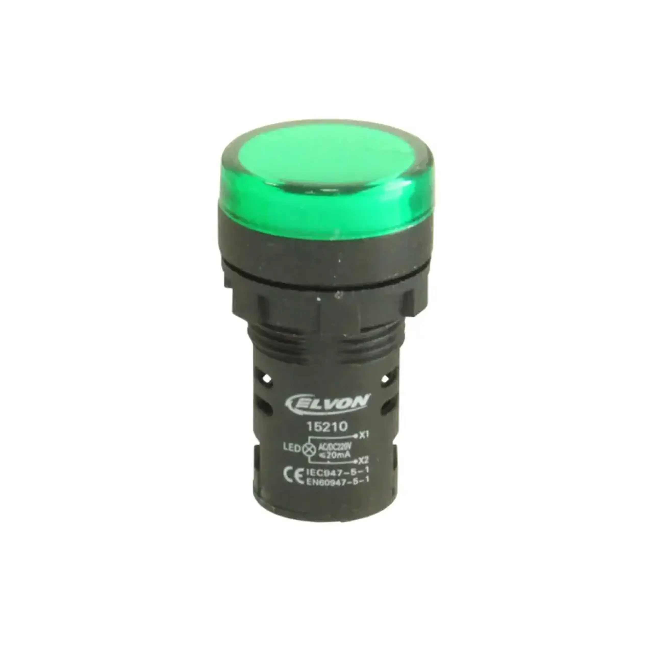 Lampă de semnalizare LED 220 V AC/DC Verde Elvon