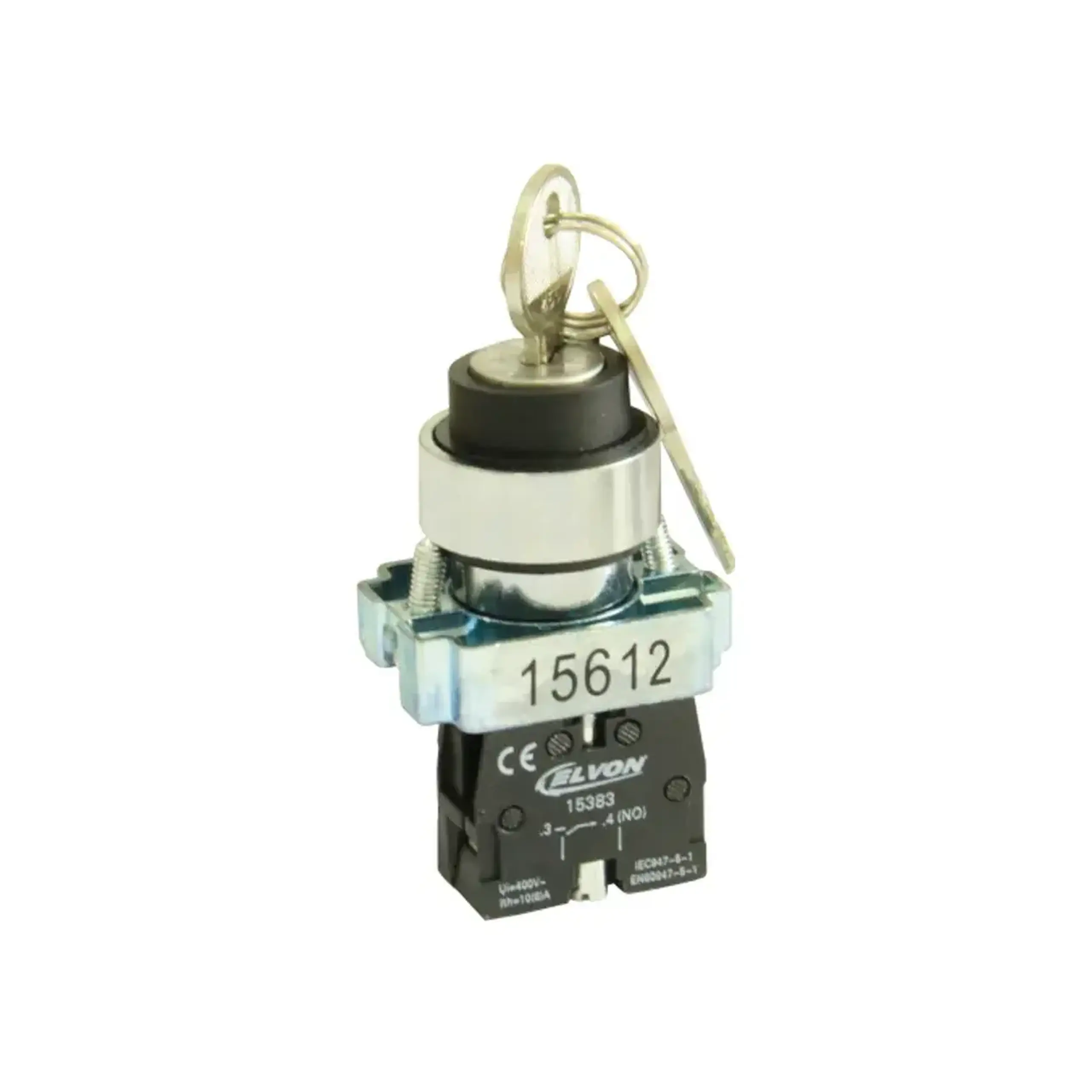 Selector cu cheie 220 V AC/DC 3 A Elvon - Poziții de comutare 1-0