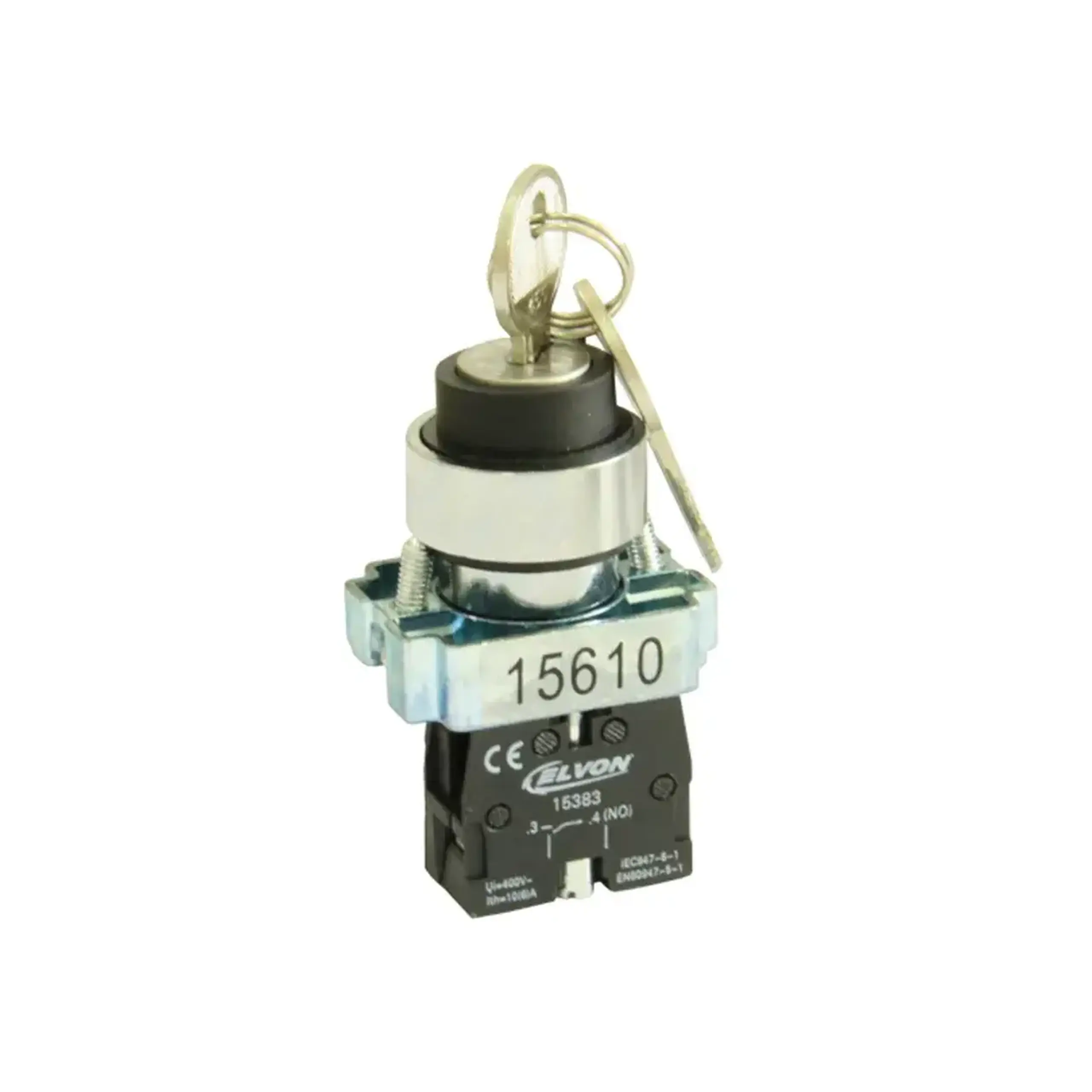 Selector cu cheie cu revenire 220 V AC/DC 3 A Elvon - Poziții de comutare 1-0