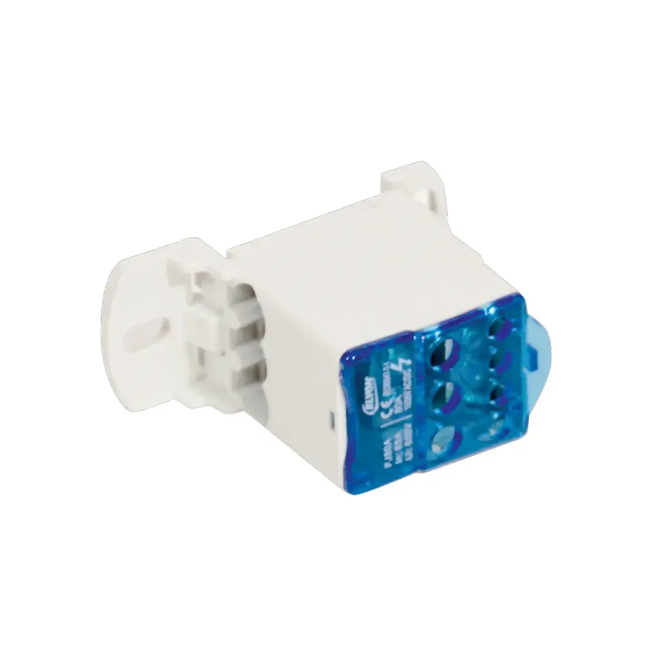 Bloc de distribuție FJ Alb/Albastru 80 A Elvon - 69 x 46 x 30 mm (L x W x H x Ø) 80 A (A)