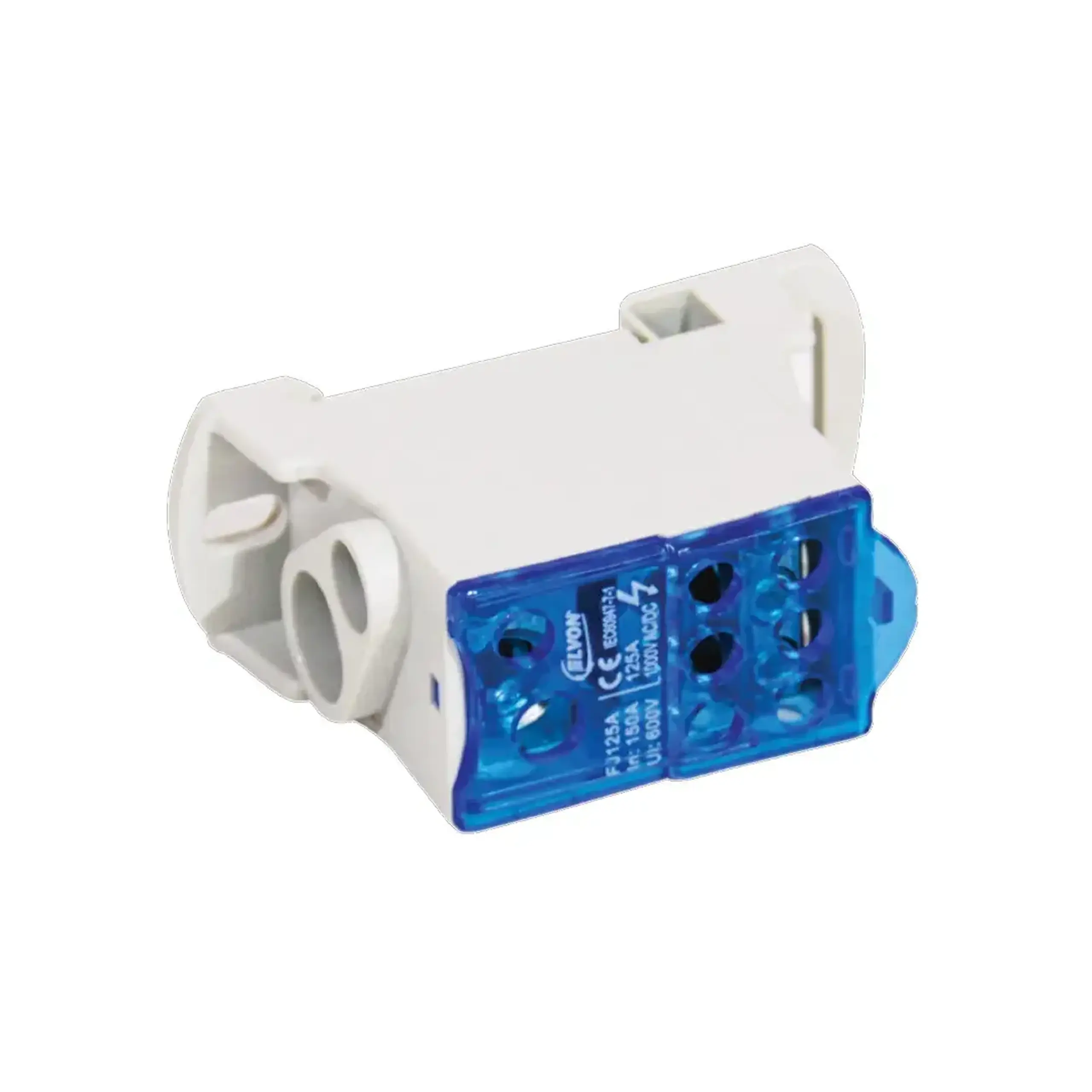 Bloc de distribuție FJ Alb/Albastru 80 A Elvon - 77 x 46 x 30 mm (L x W x H x Ø) 125 A (A)