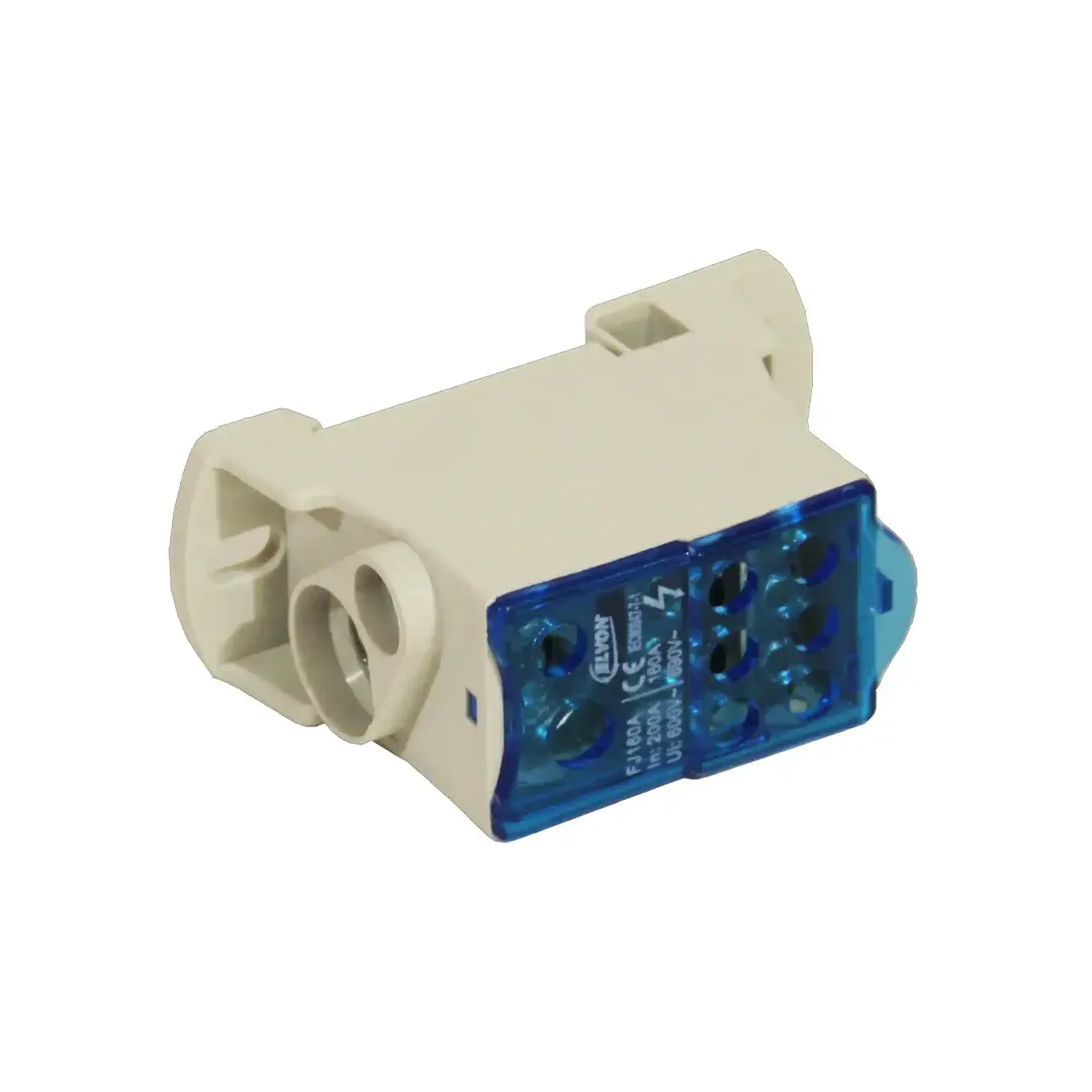 Bloc de distribuție FJ Alb/Albastru 80 A Elvon - 77 x 46 x 29 mm (L x W x H x Ø) 160 A (A)