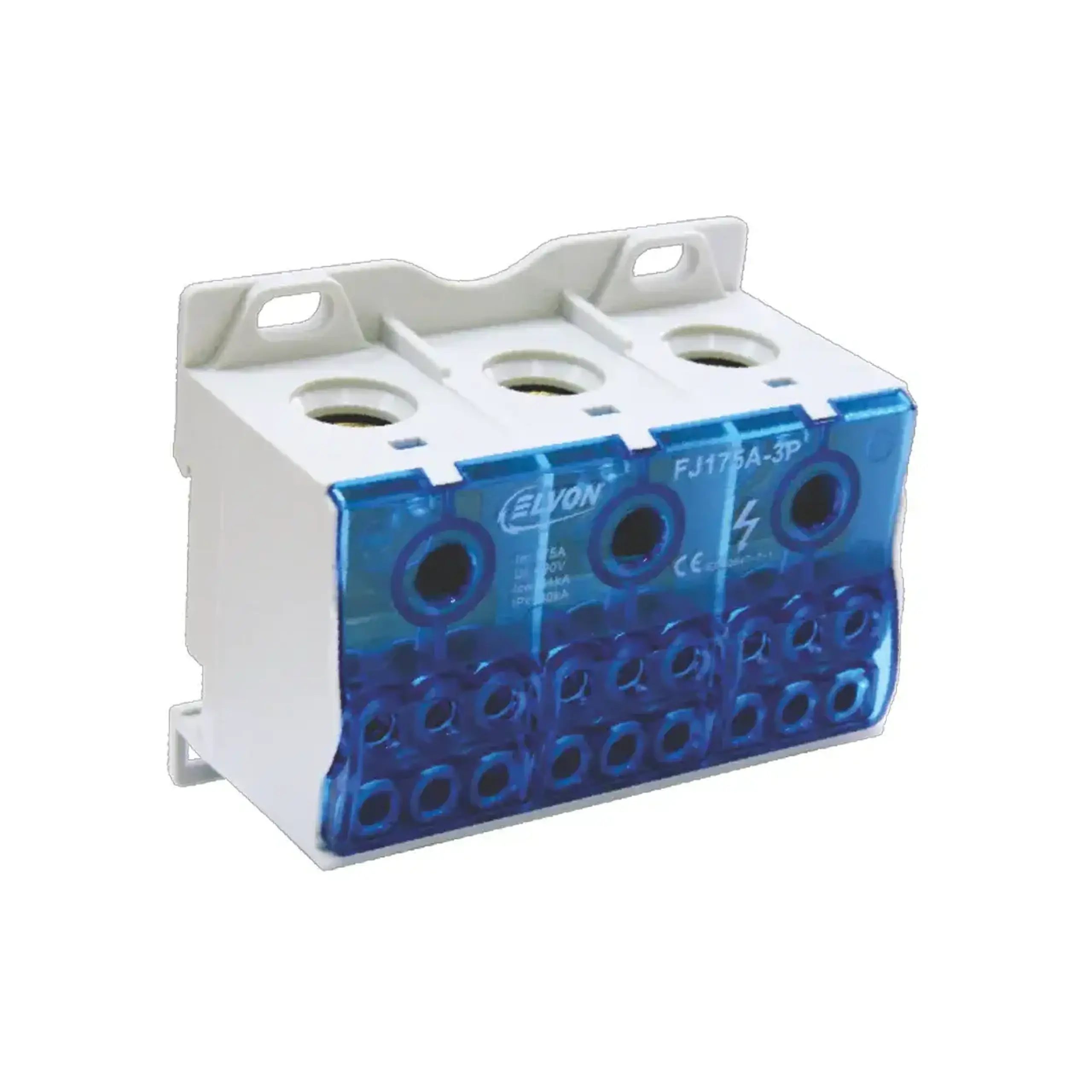 Bloc de distribuție FJ Alb/Albastru 80 A Elvon - 71 x 45 x 81,5 mm (L x W x H x Ø) 175 A (A)