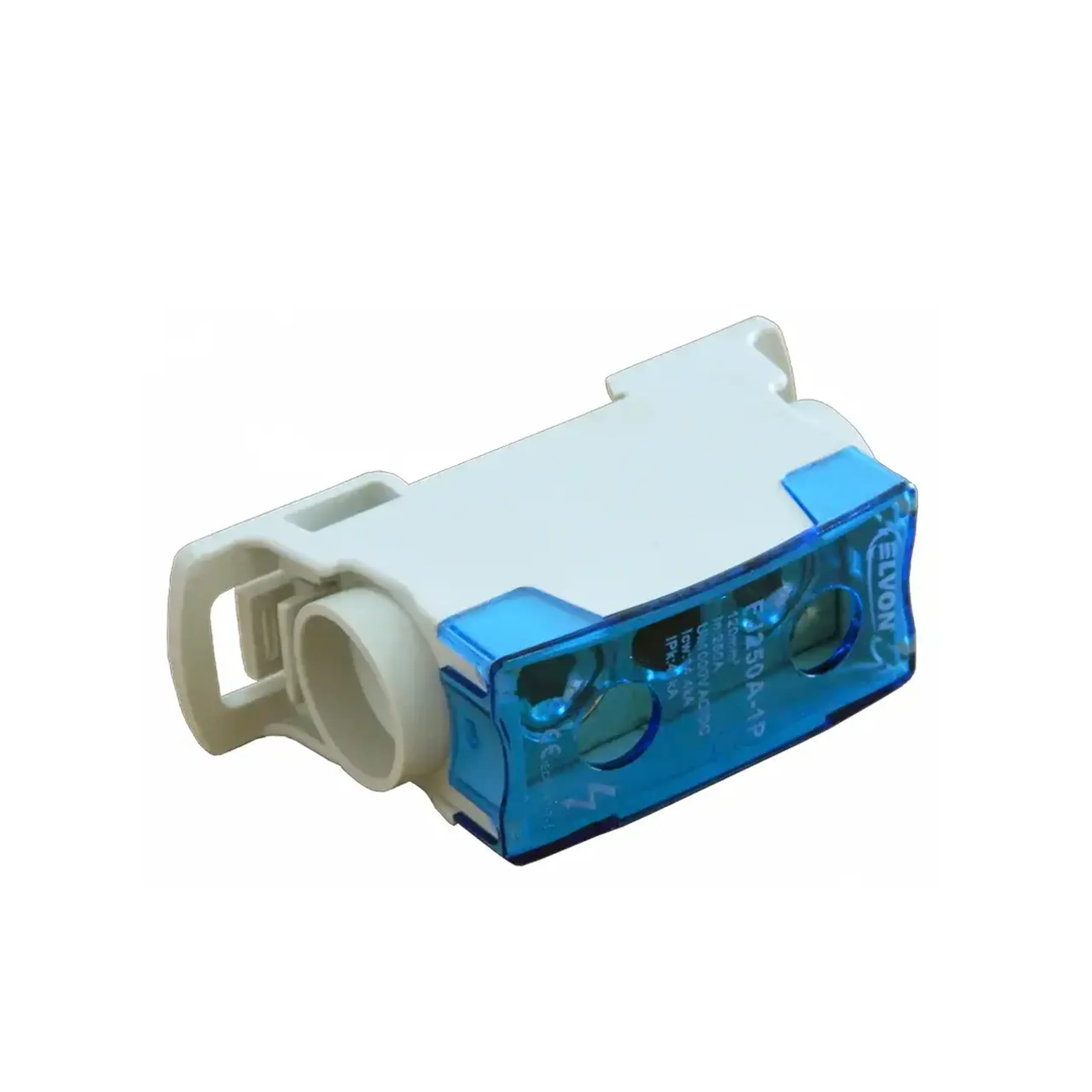 Bloc de distribuție FJ Alb/Albastru 80 A Elvon - 99.1 x 49.4 x 31.5 mm (L x W x H x Ø) 250 A (A)