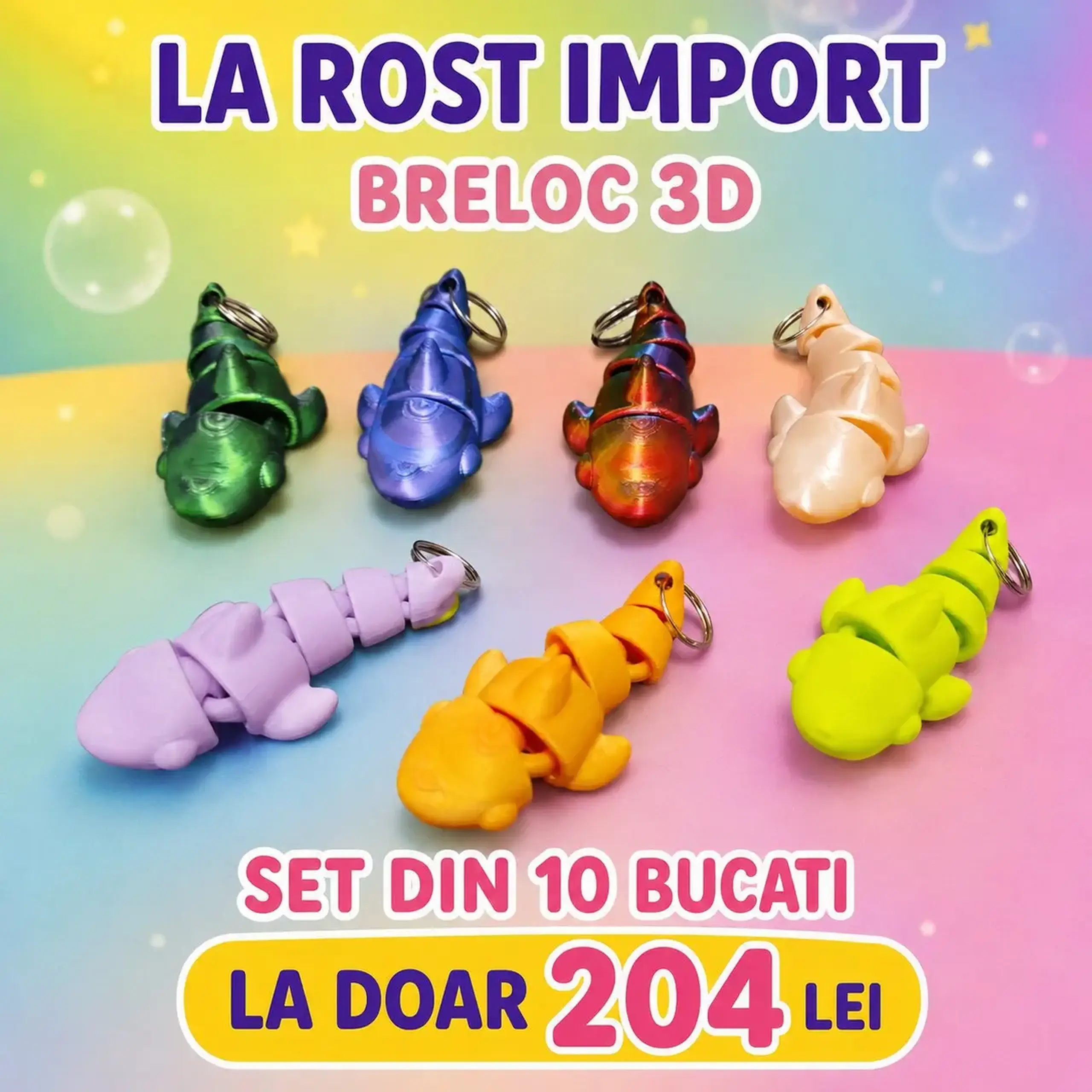 Set suvenir breloc rechin Flexi 10 buc