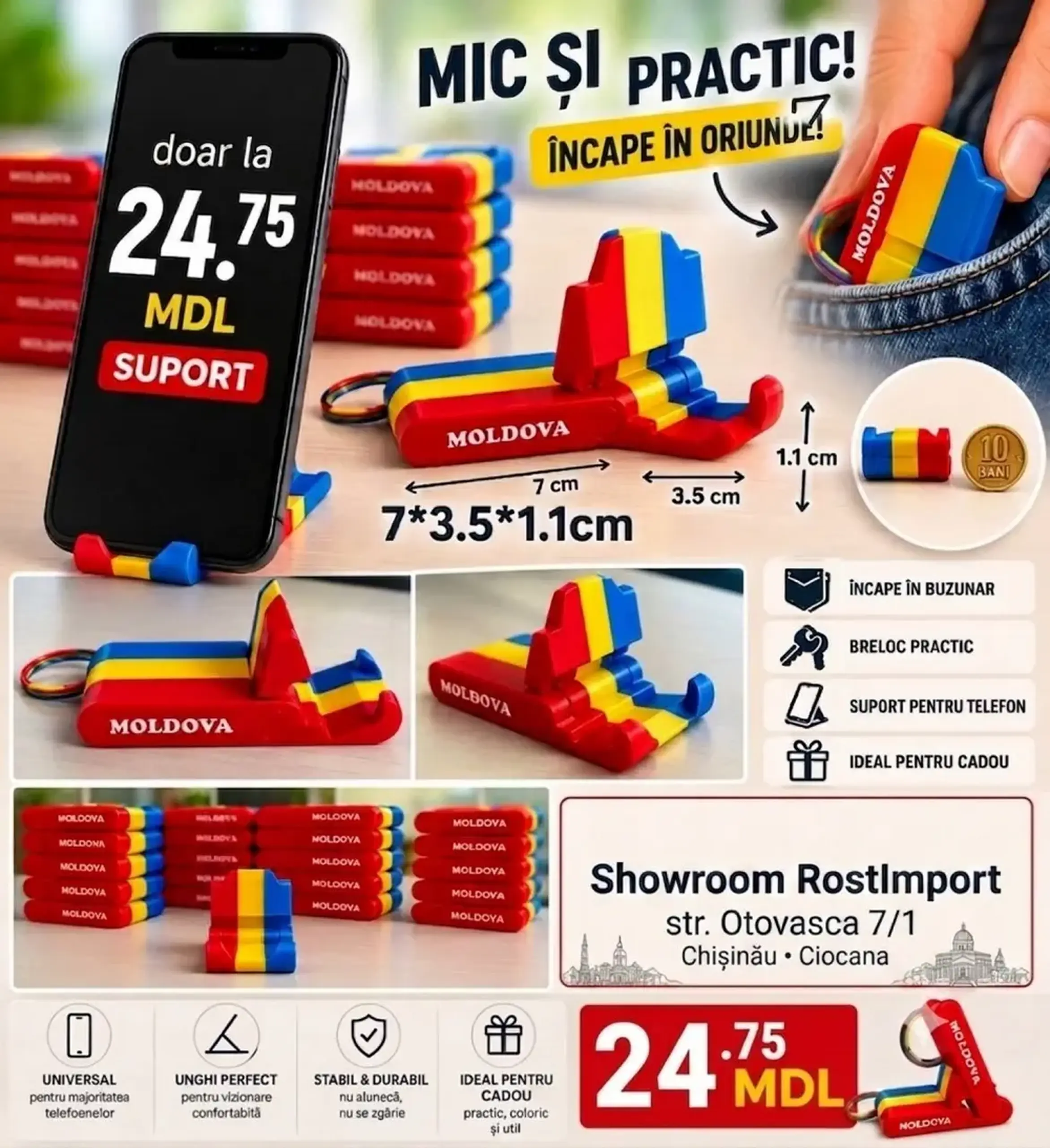 Stativ-breloc pentru telefon MOLDOVA