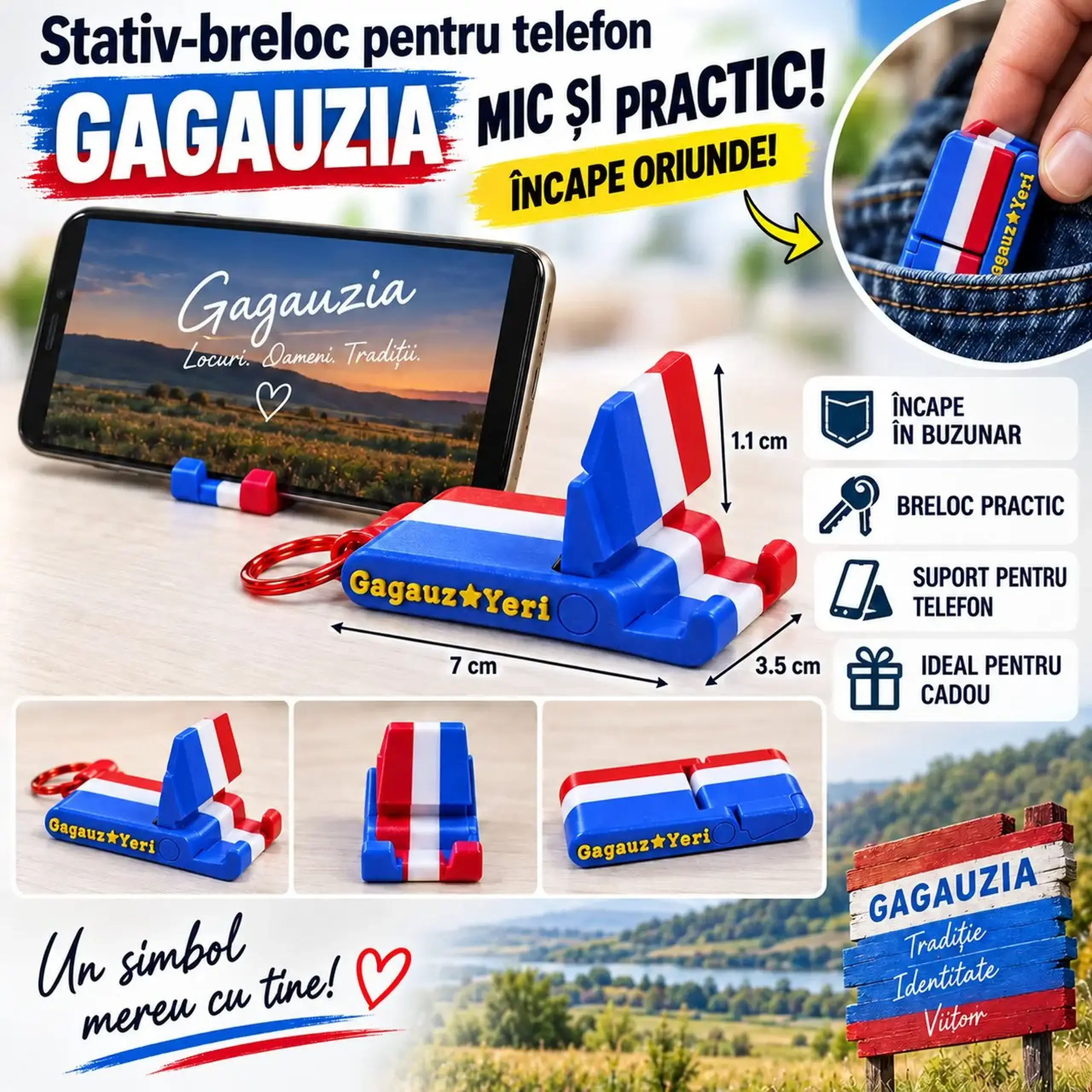 Stativ-breloc pentru telefon GAGAUZIA
