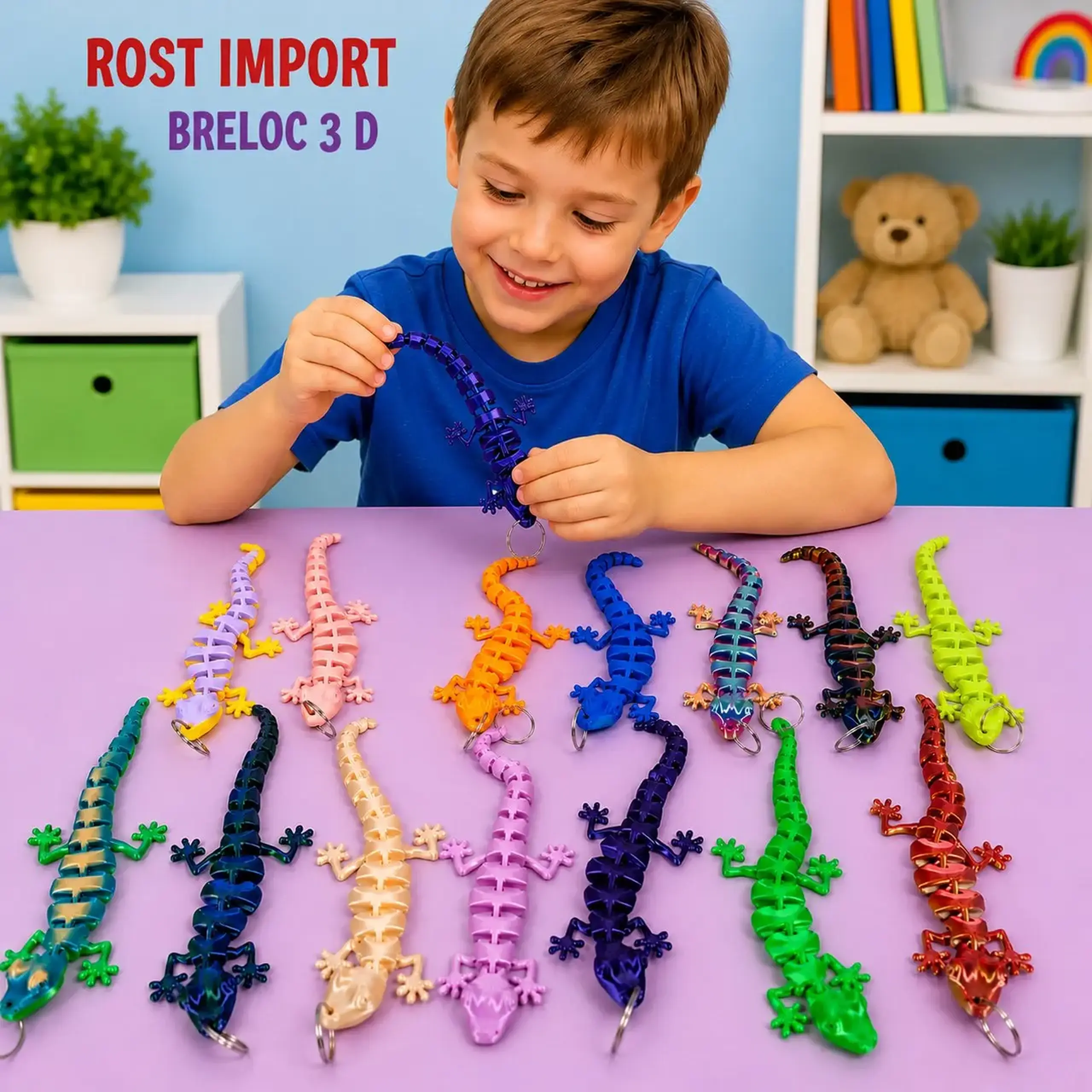Set suvenir breloc șopârlă Flexi 10 buc