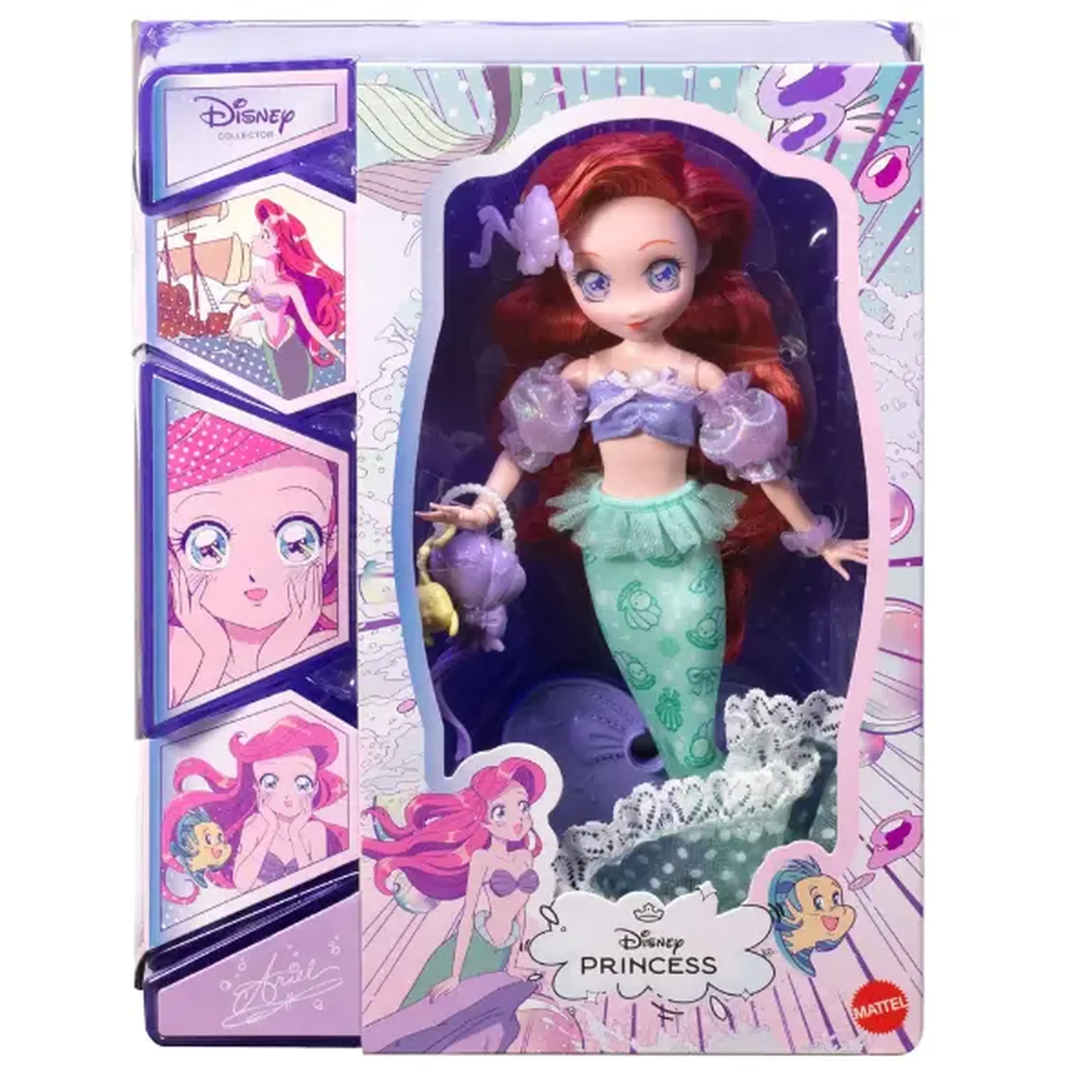 Păpușă de colecție Disney Princess „Ariel” în stil manga, cu accesorii