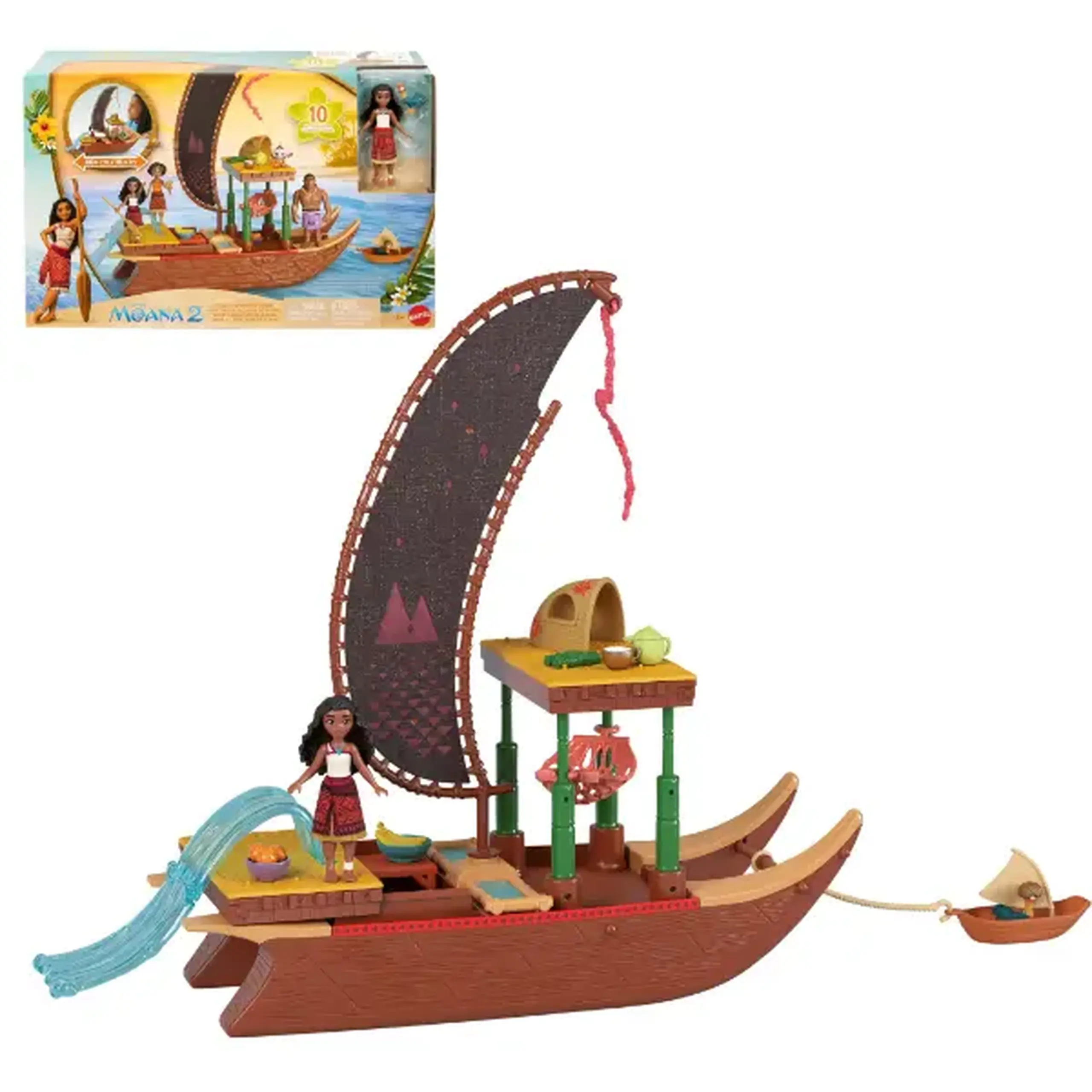 Set de joacă Disney „Moana 2” Canoe de aventură cu păpușă și accesorii