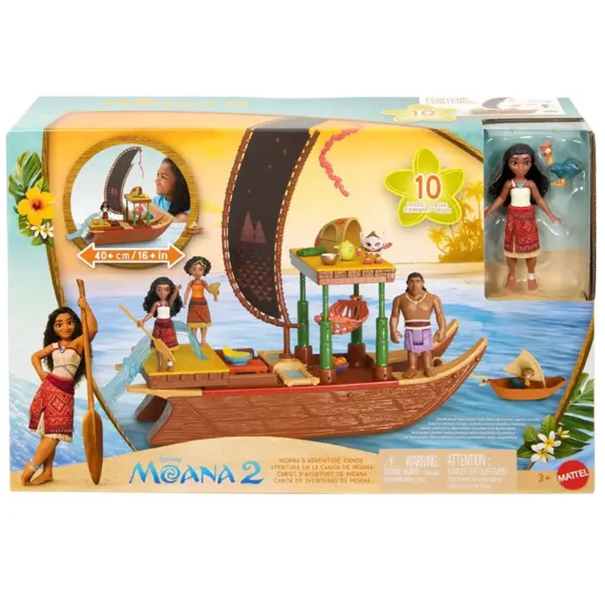 Set de joacă Disney „Moana 2” Canoe de aventură cu păpușă și accesorii