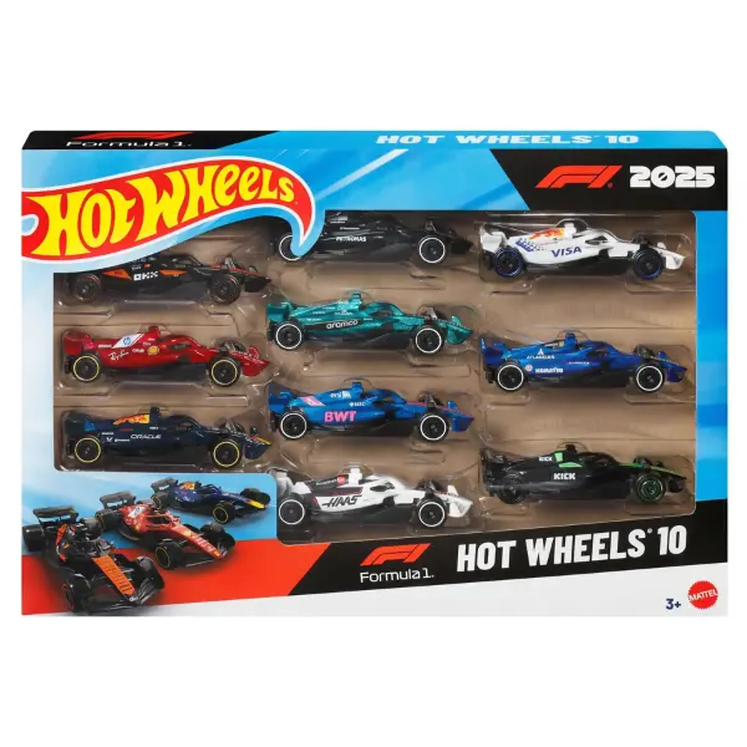 1:64 Set mașinuțe Formula 1 Hot Wheels, 10 buc