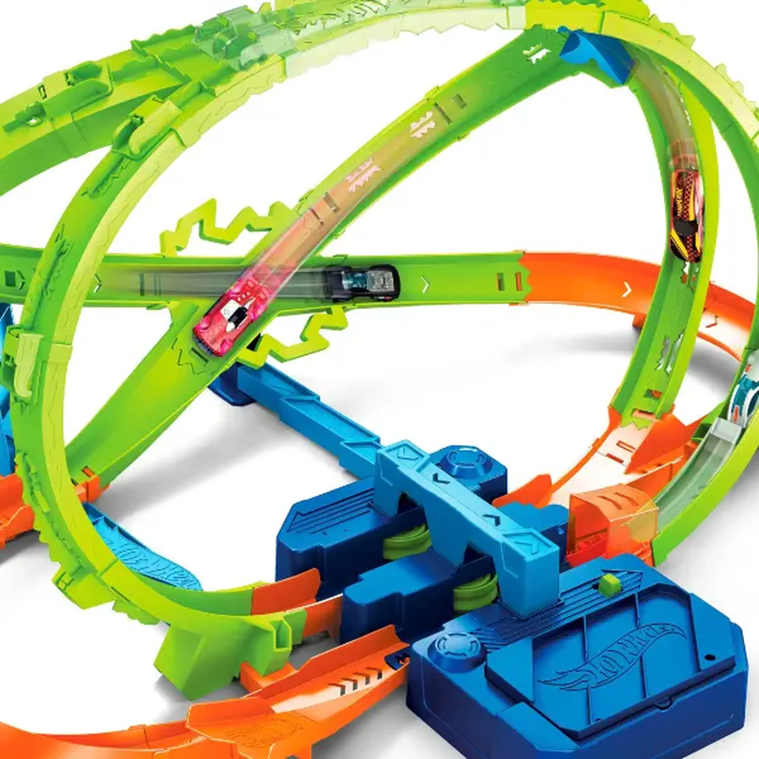 Pistă de joacă „Hypersphere Crash” Hot Wheels Stunt Tracks, mașinuță 1:64