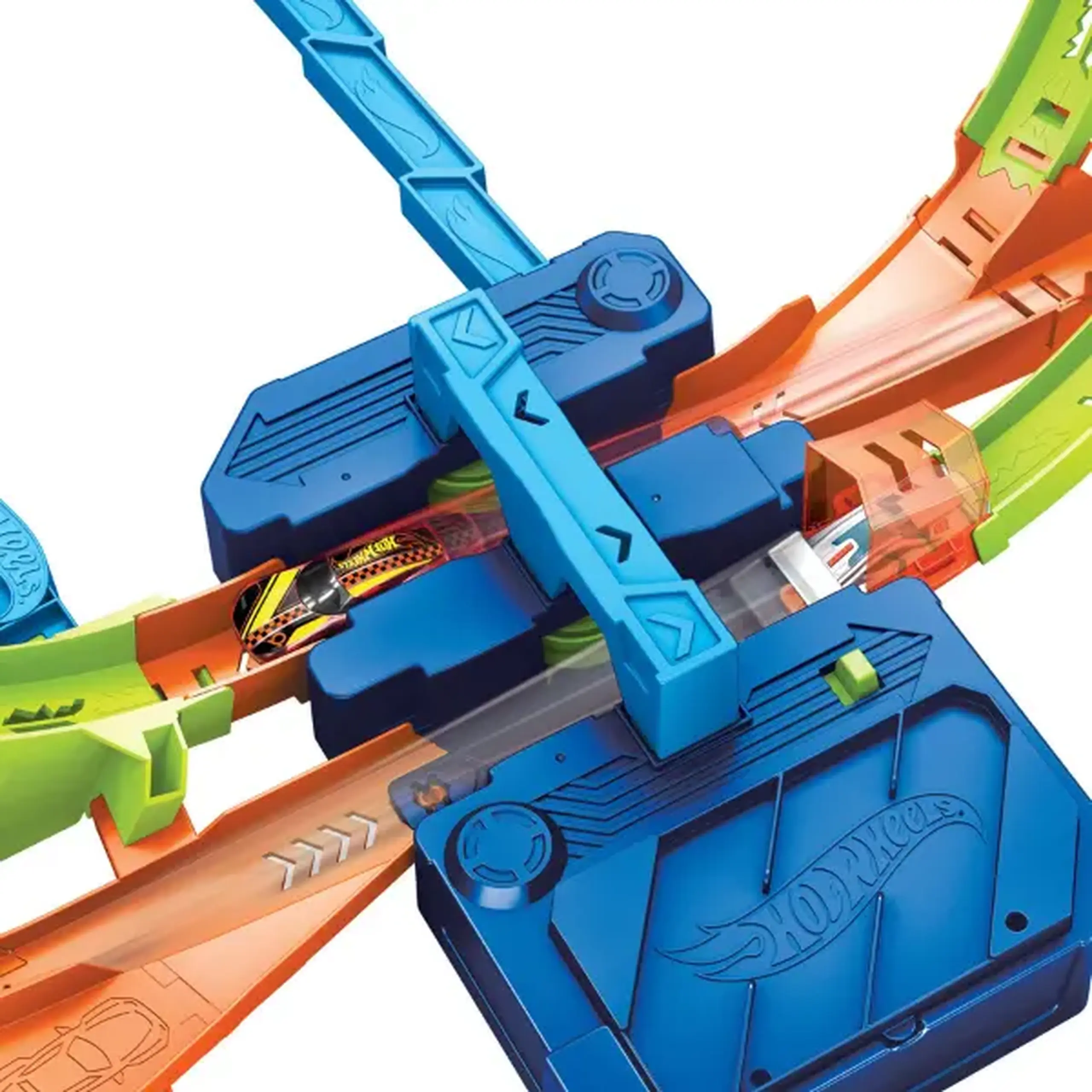 Pistă de joacă „Hypersphere Crash” Hot Wheels Stunt Tracks, mașinuță 1:64