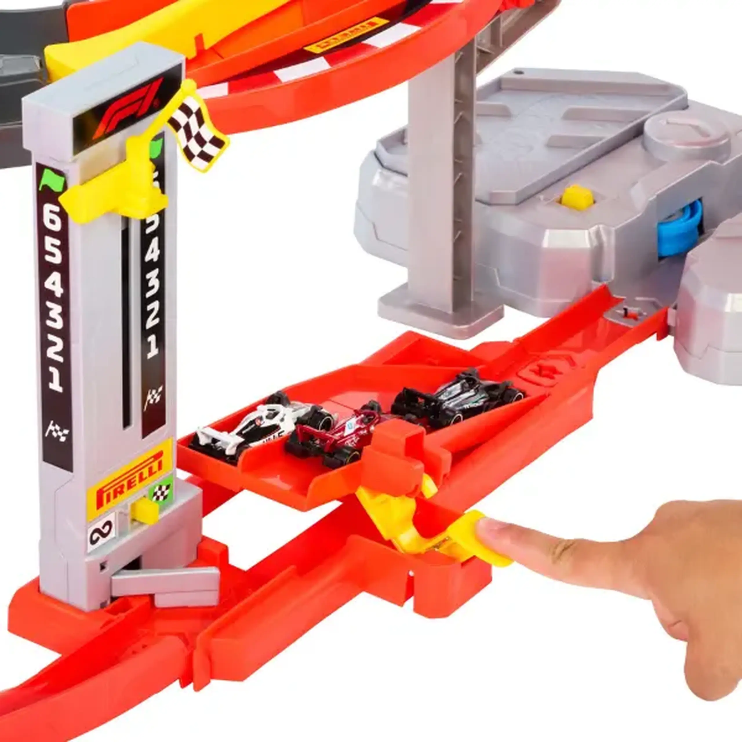 Set de curse "Pista Formula1" Hot Wheels, Racing,3 mașini1:64