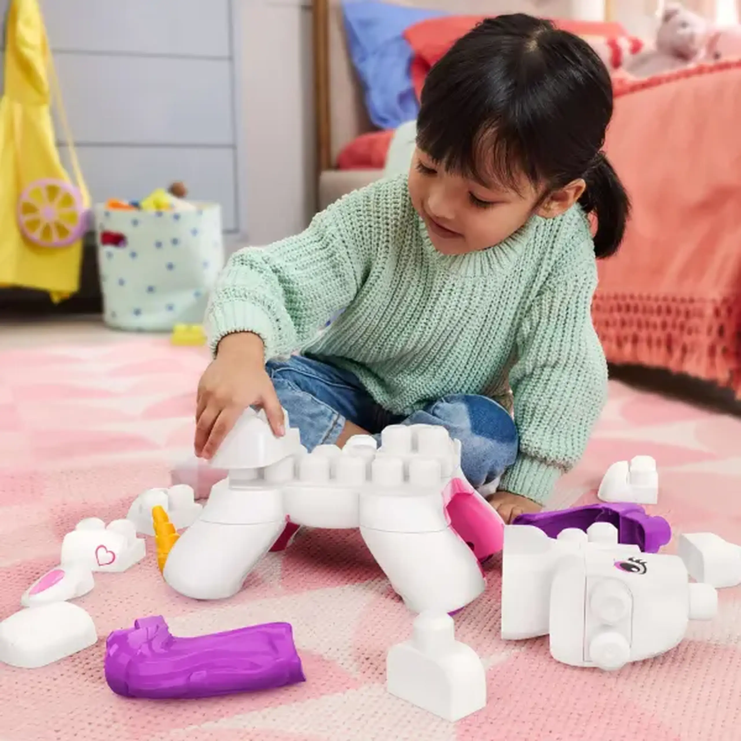 Set de construcție 3 în 1 „Unicorn magic” MEGA BLOKS, 26 piese