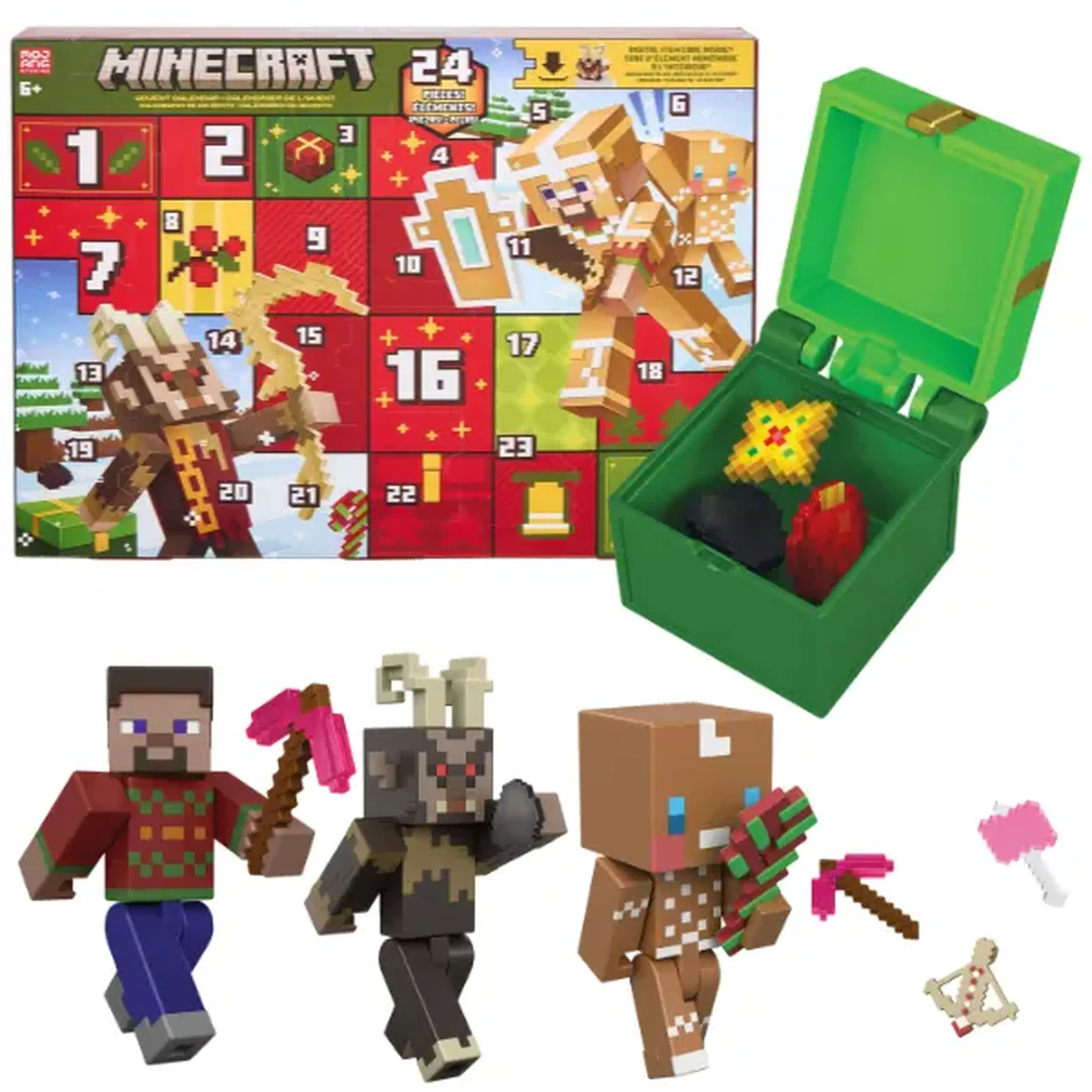 Calendar Advent Minecraft cu 3 figurine și accesorii