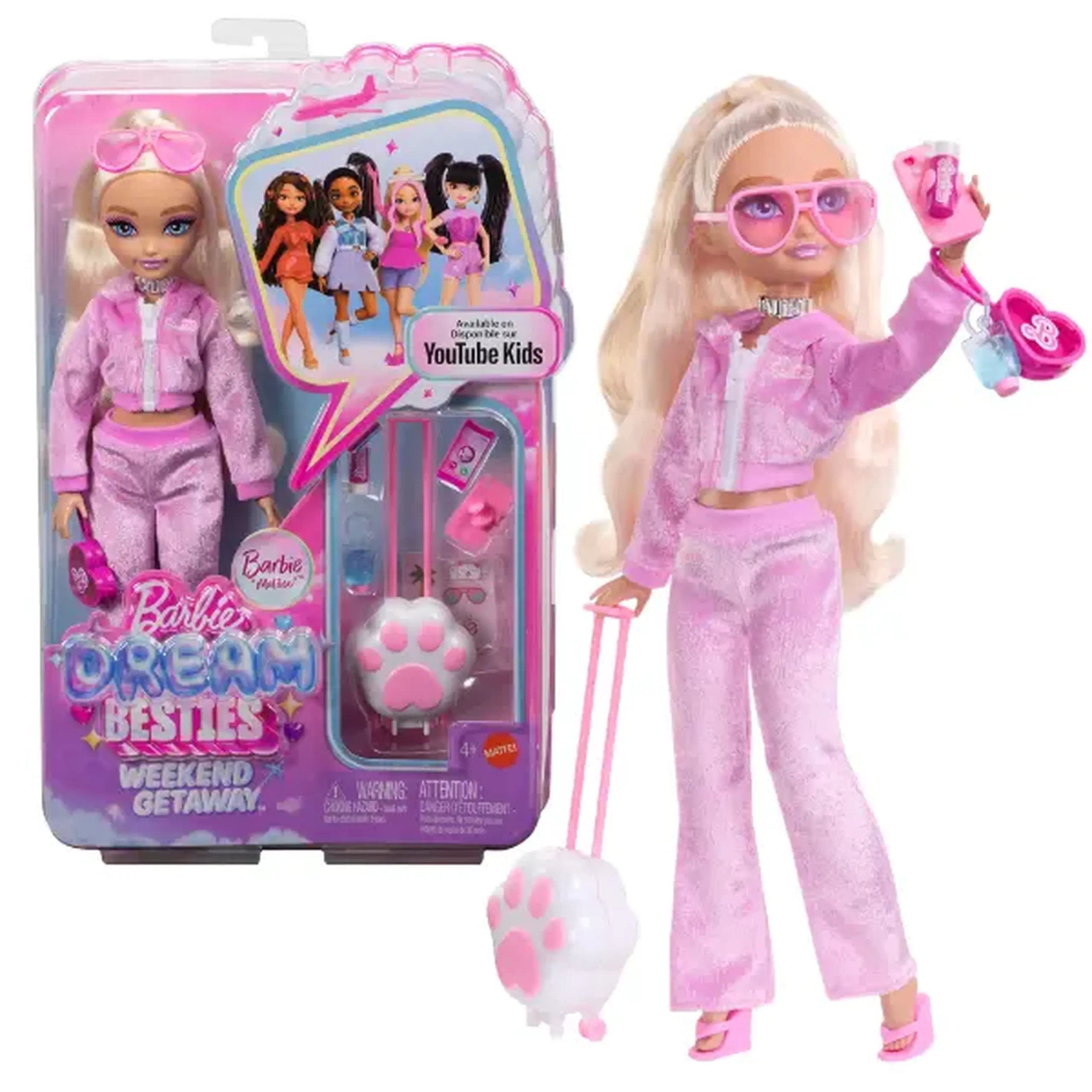 Păpușa Barbie Dream Besties „Malibu: Escapadă de weekend” cu accesorii