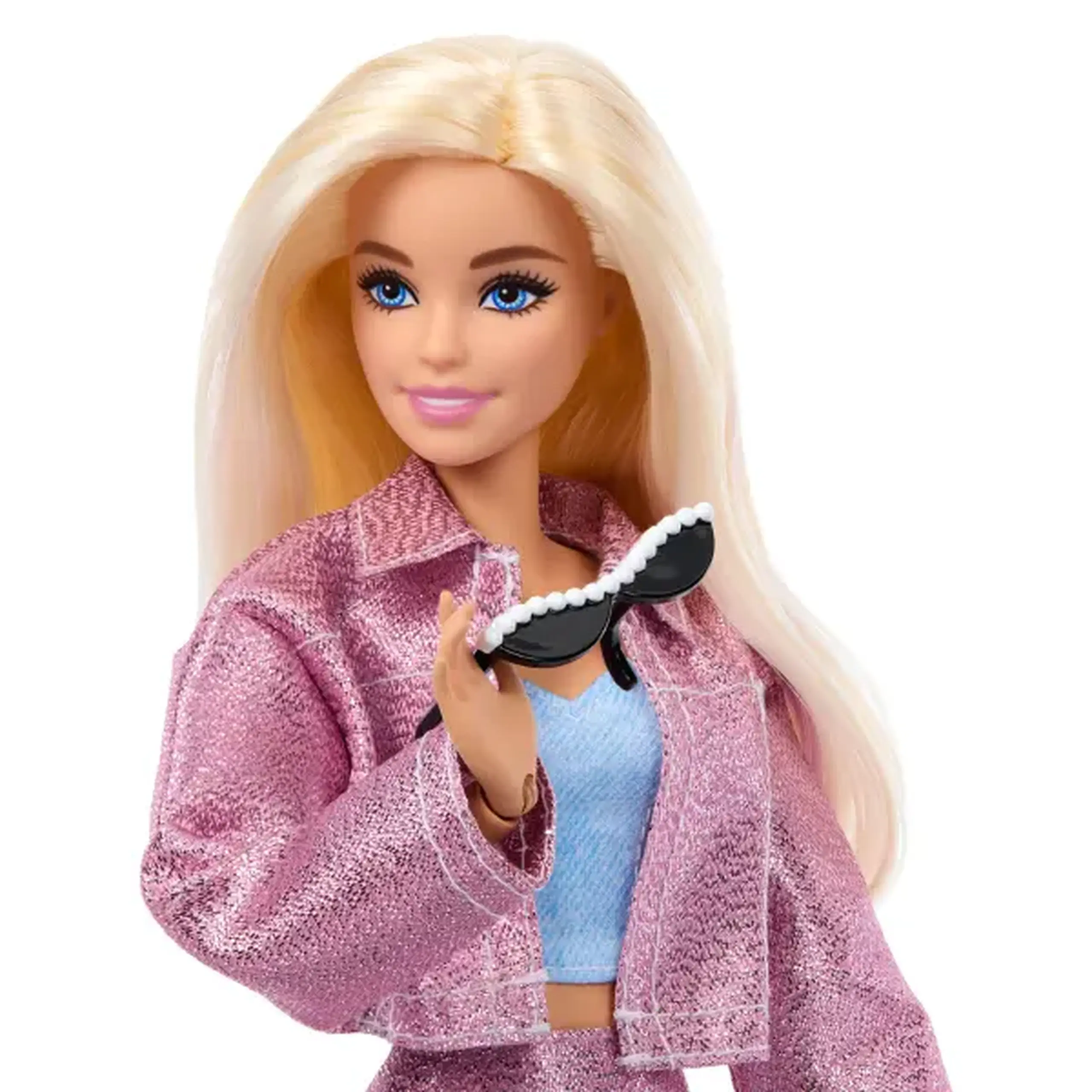 Păpușa Barbie cu 4 ținute, accesorii și păr cu schimbare de culoare