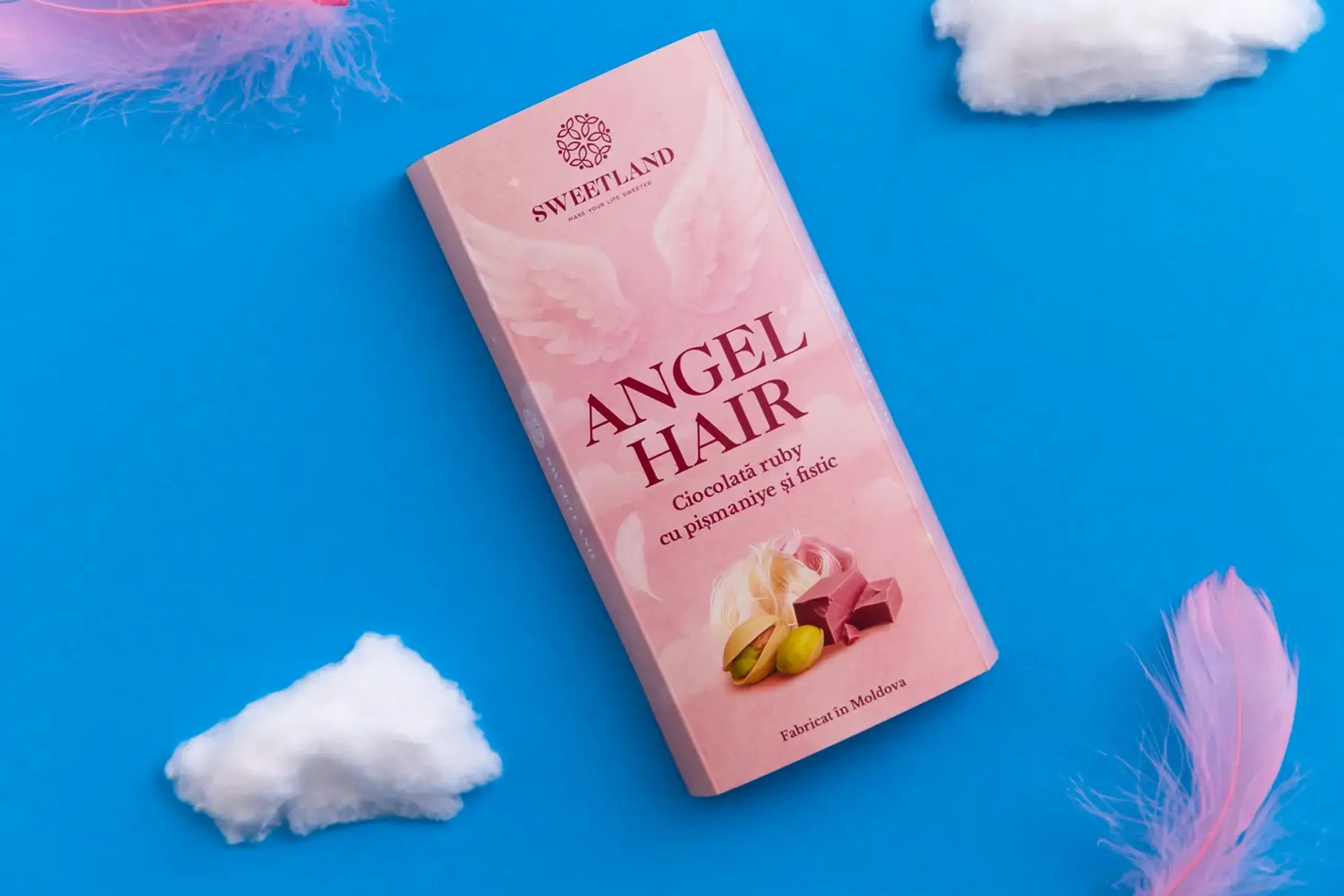 Angel Hair: сiocolată ruby cu pișmaniye și fistic