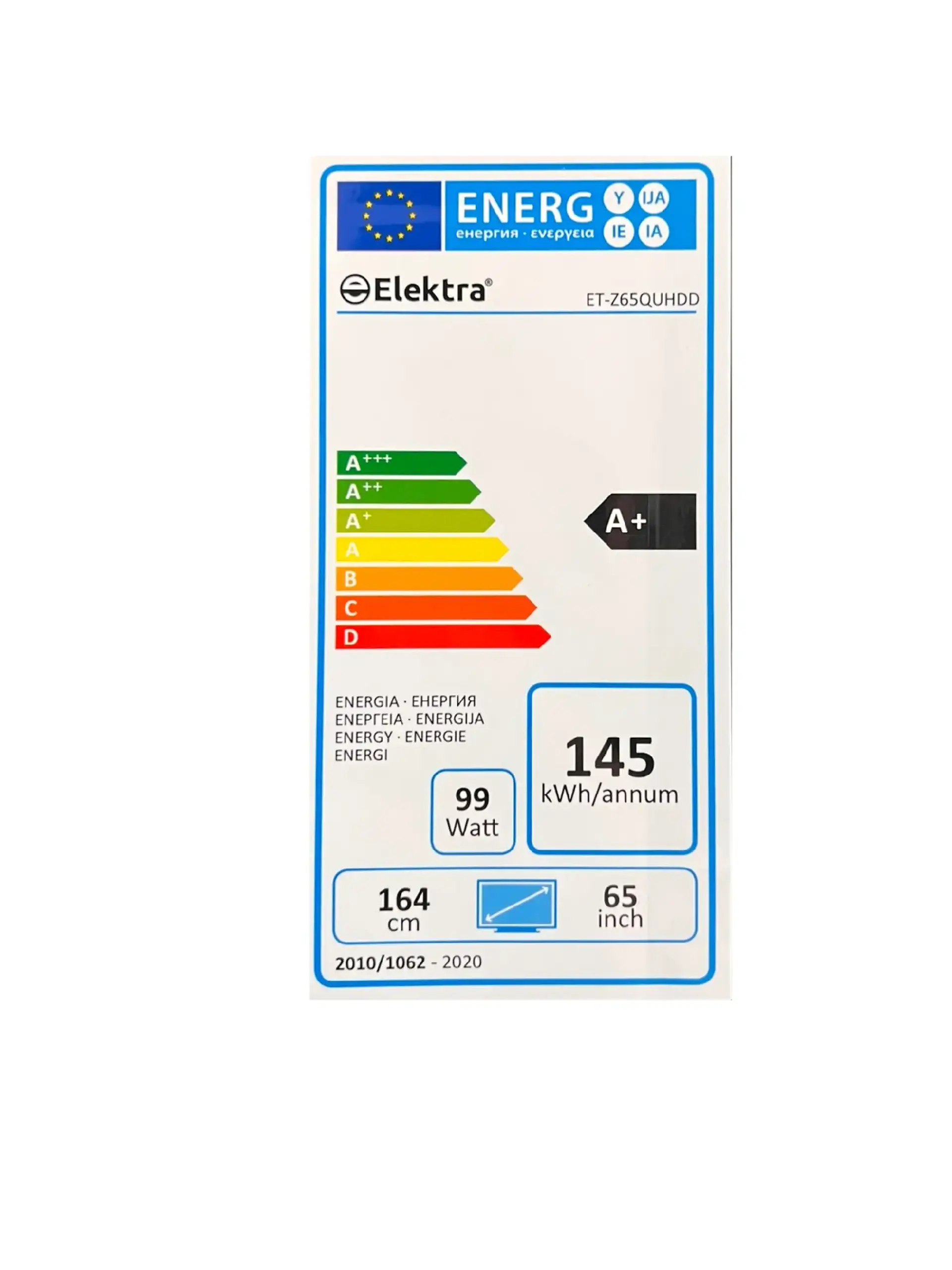 Televizor Elektra ET-Z65QUHDD 65" QLED 4K UHD Smart Vidaa Fără Ramă