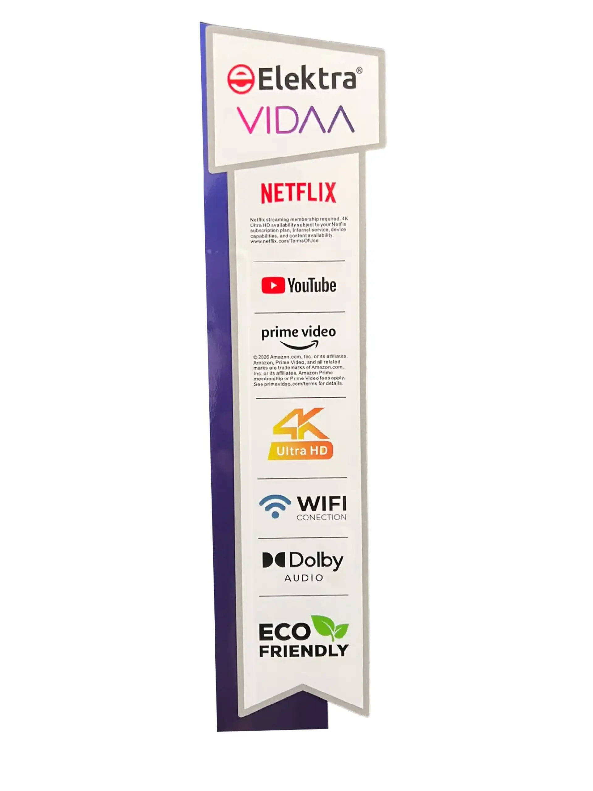 Televizor Elektra ET-X55QUHDD 55" QLED 4K UHD Smart Vidaa Fără Ramă