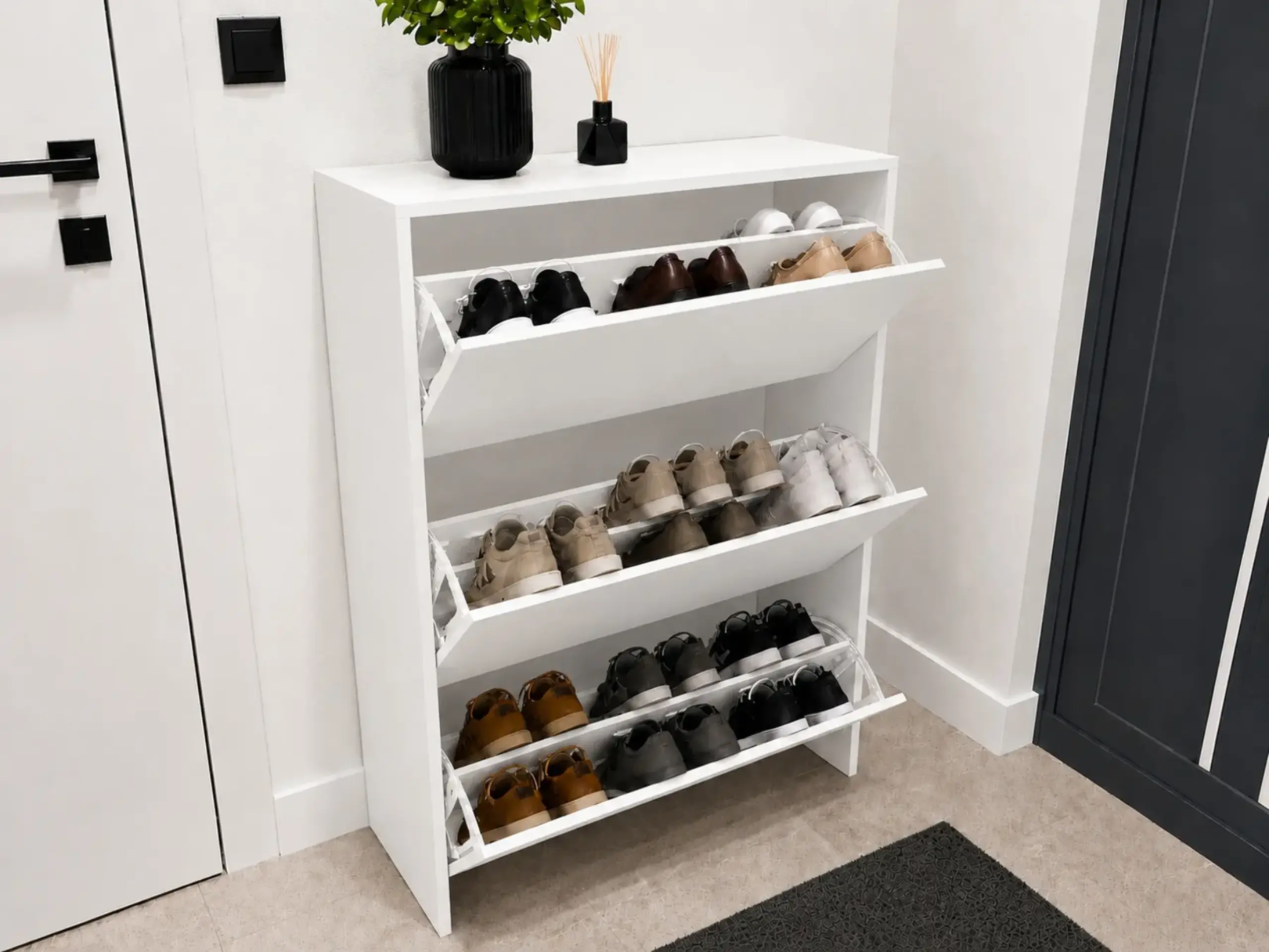 Dulap pentru pantofi Monaco Alb 70x110x24cm