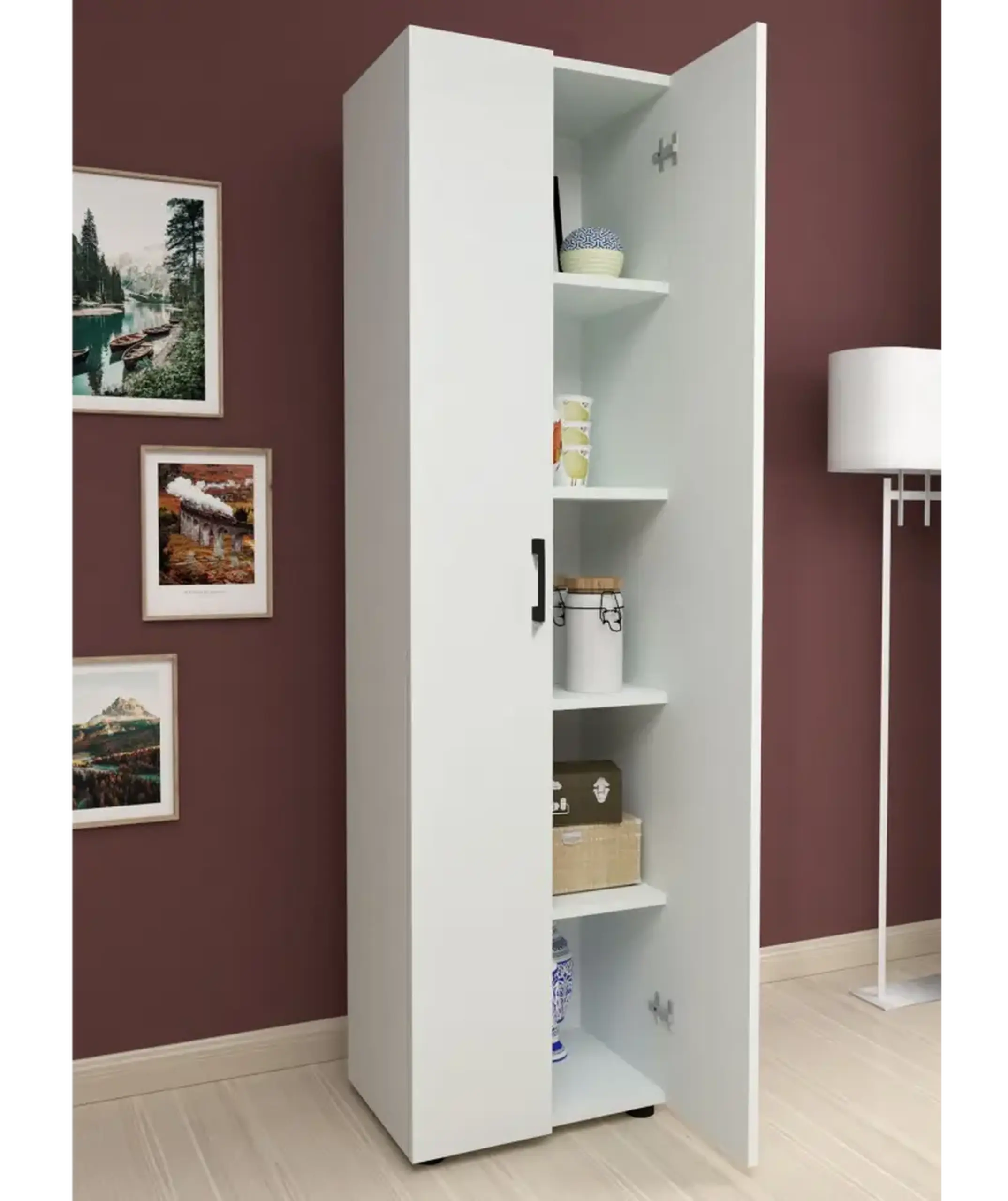 Dulap cu 5 rafturi Merlin Alb 50x173x32cm