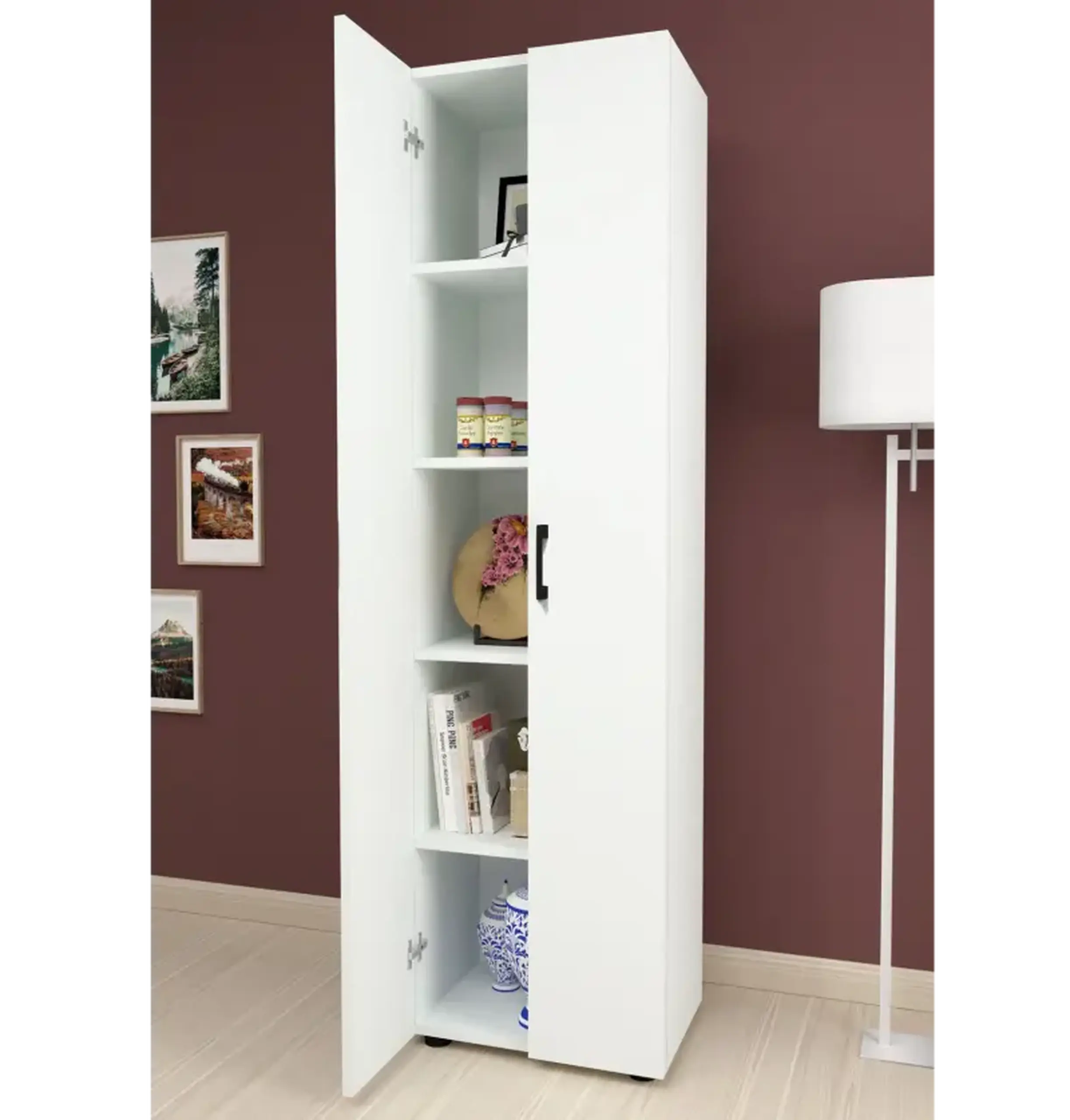 Dulap cu 5 rafturi Merlin Alb 50x173x32cm
