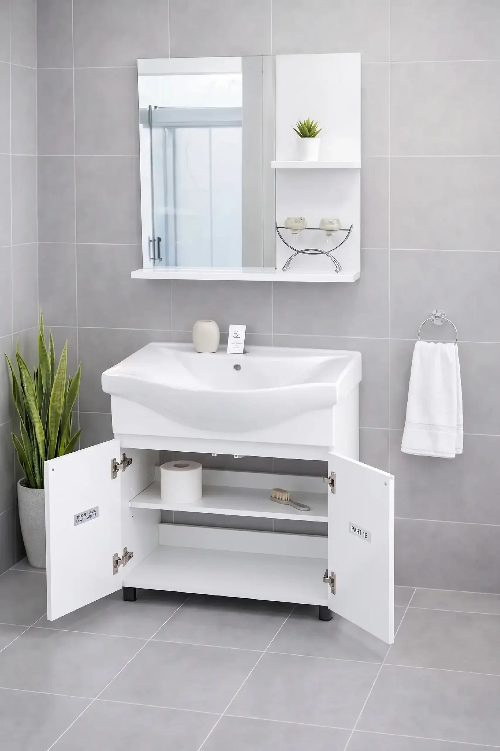 LUNA – Mobilier baie cu oglindă și lavoar inclus