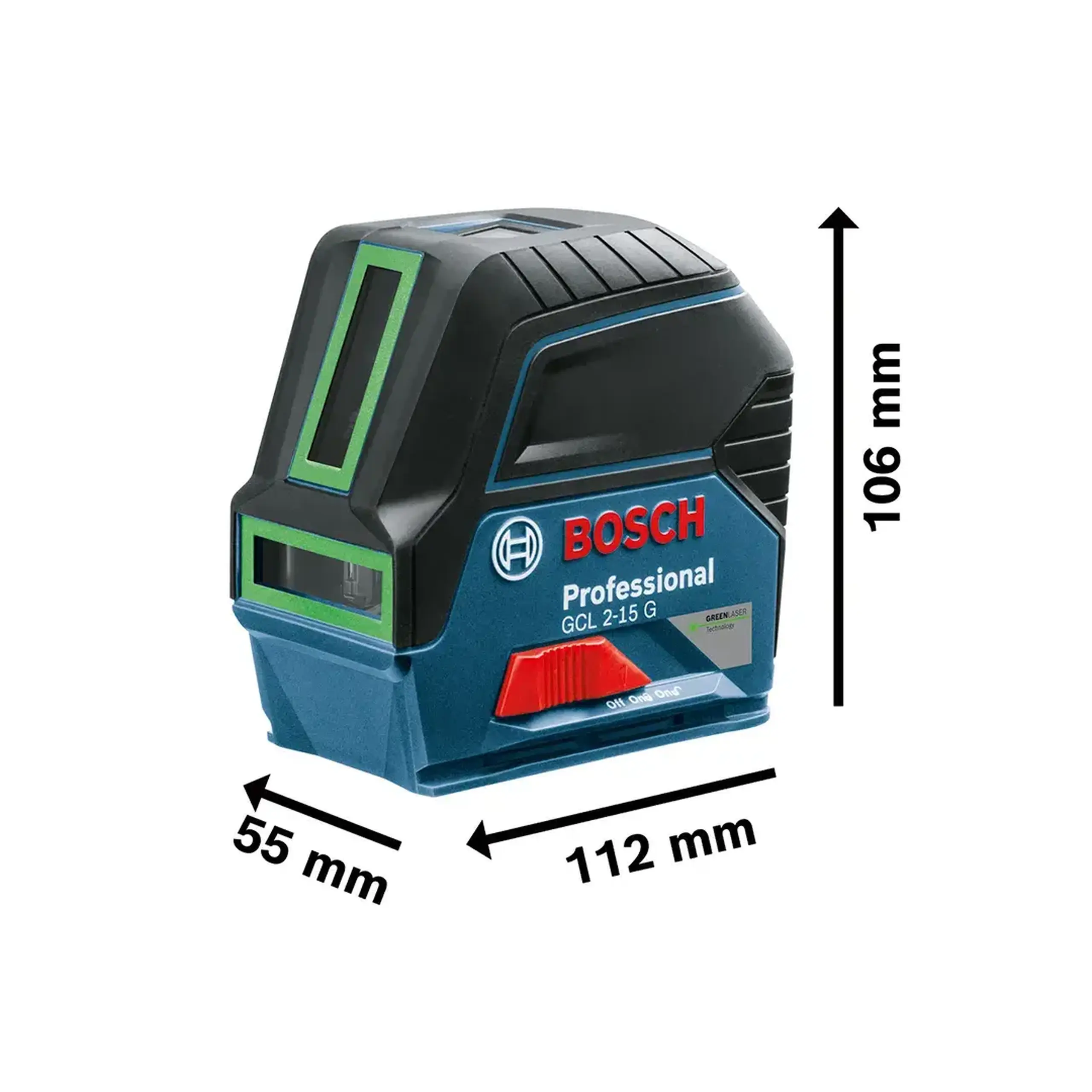 Nivelă cu laser GCL 2-15 G Verde 15 m 4.5 V IP54 Bosch