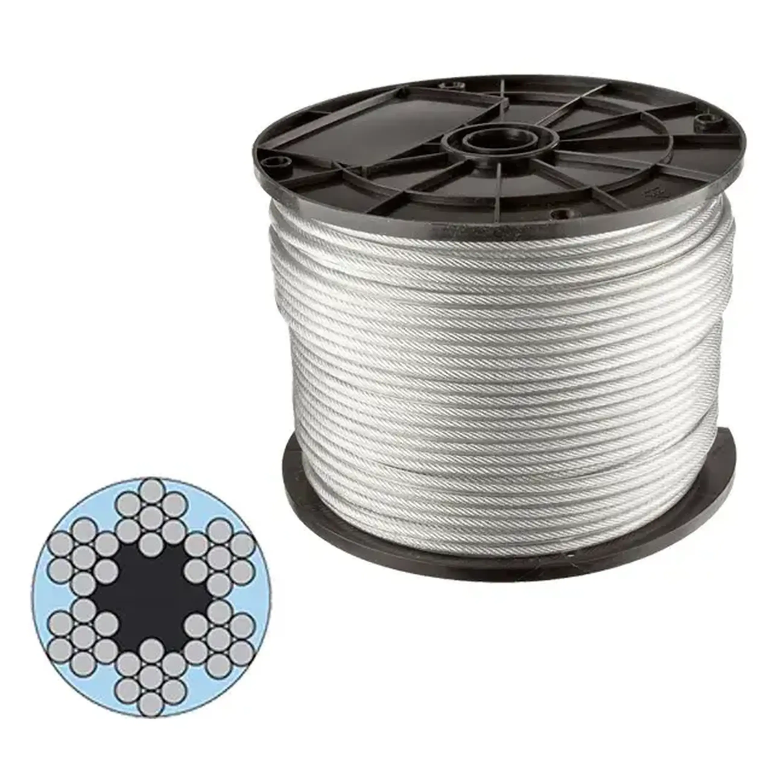 Cablu de oțel Elmos 22343 1000 m 3 mm 6x7 oțel - 6x7 5 mm