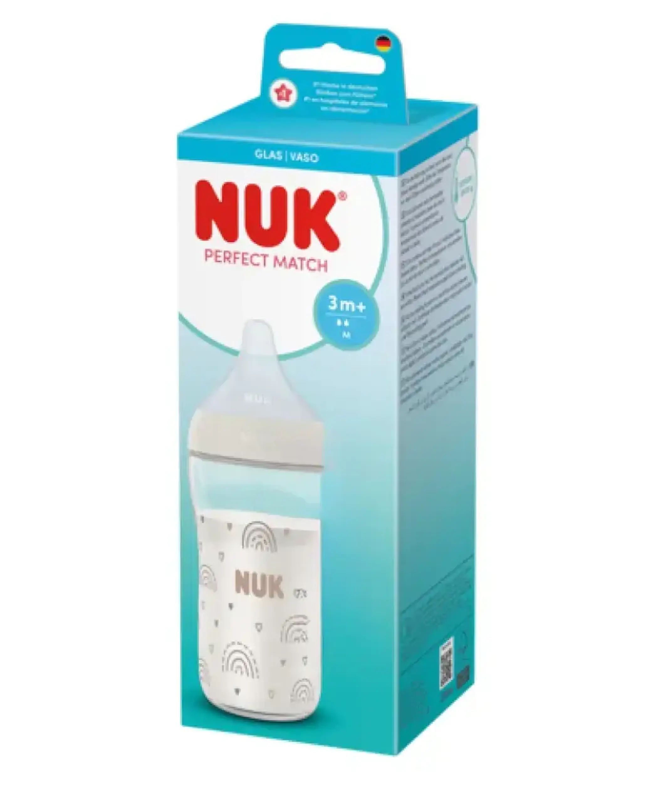 NUK Sticluta PM sticla 230ml+tetina silicon (3+ luni) (M)