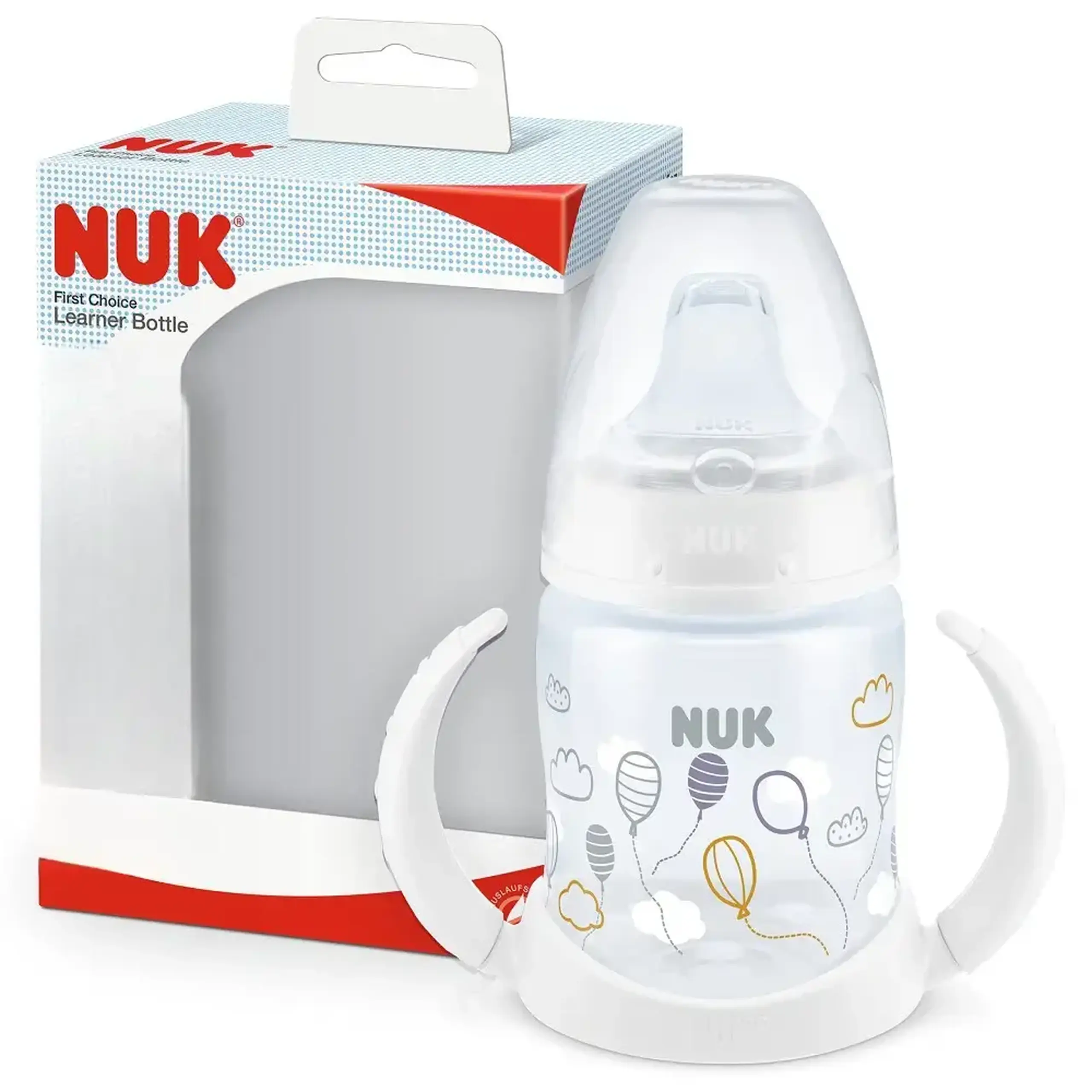NUK Sticluta First Choice cu minere si adaptor 150ml 6luni+