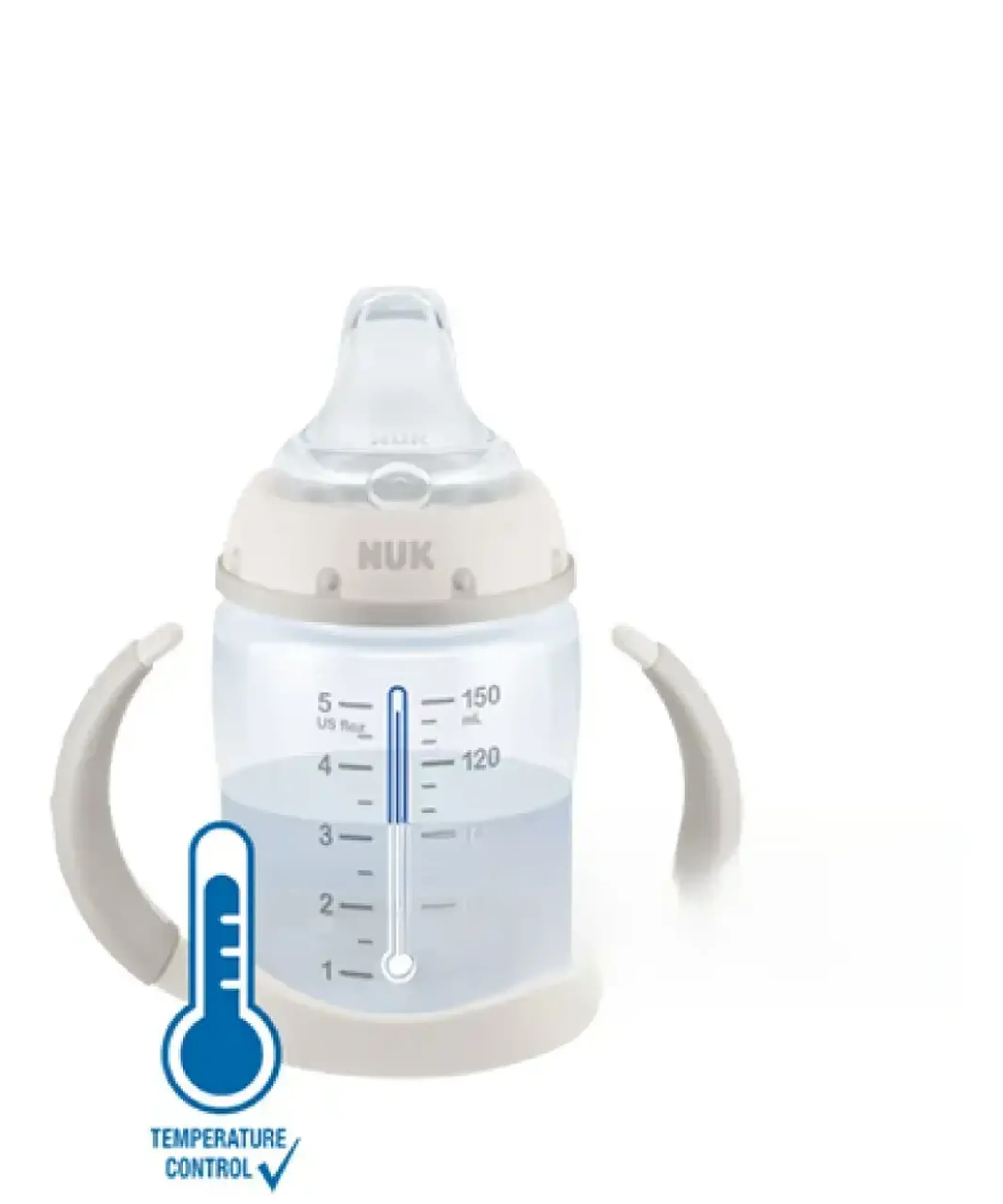 NUK Sticluta First Choice cu minere si adaptor 150ml 6luni+