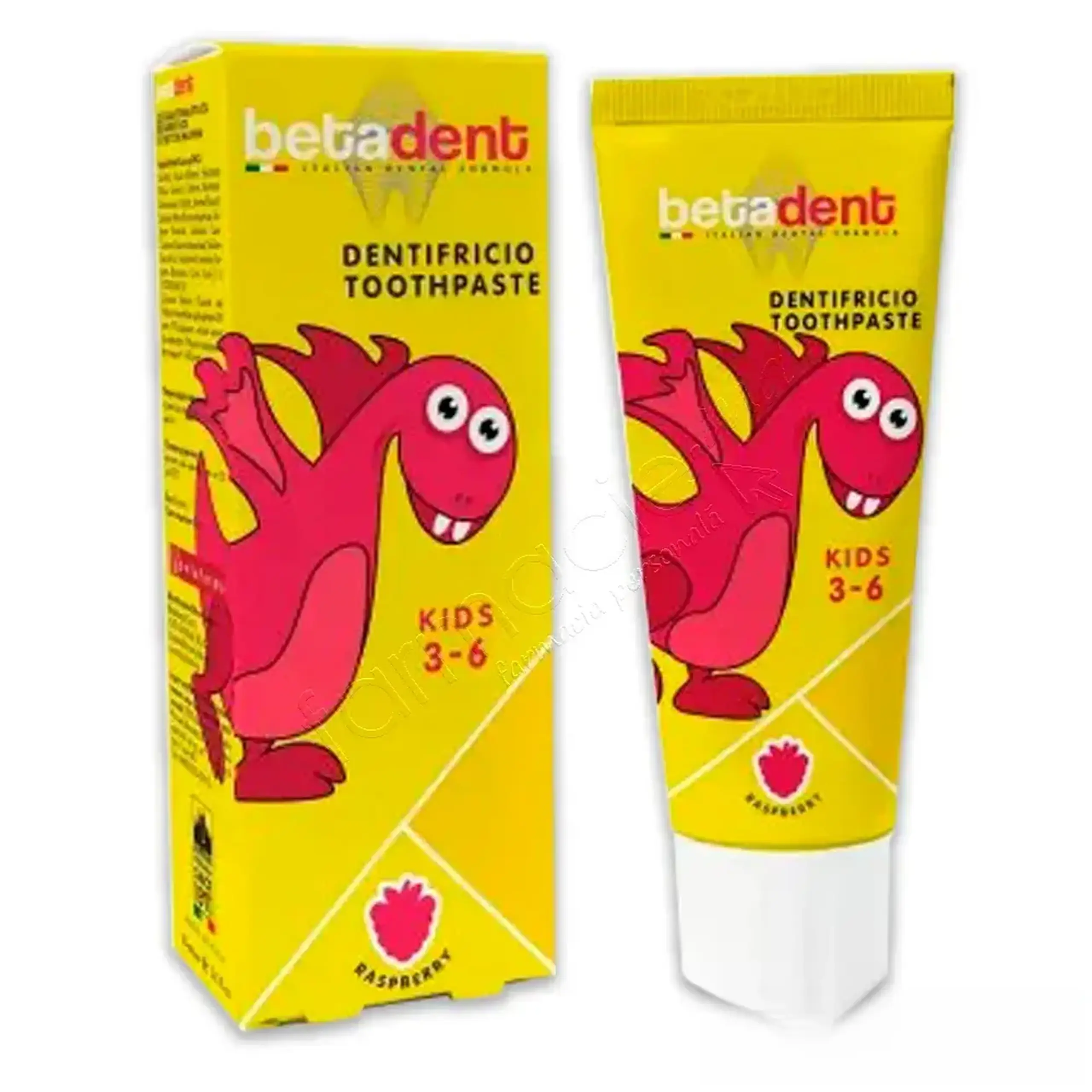 Pasta dinti pt copii Betadent Kids 3-6 ani zmeura 75ml